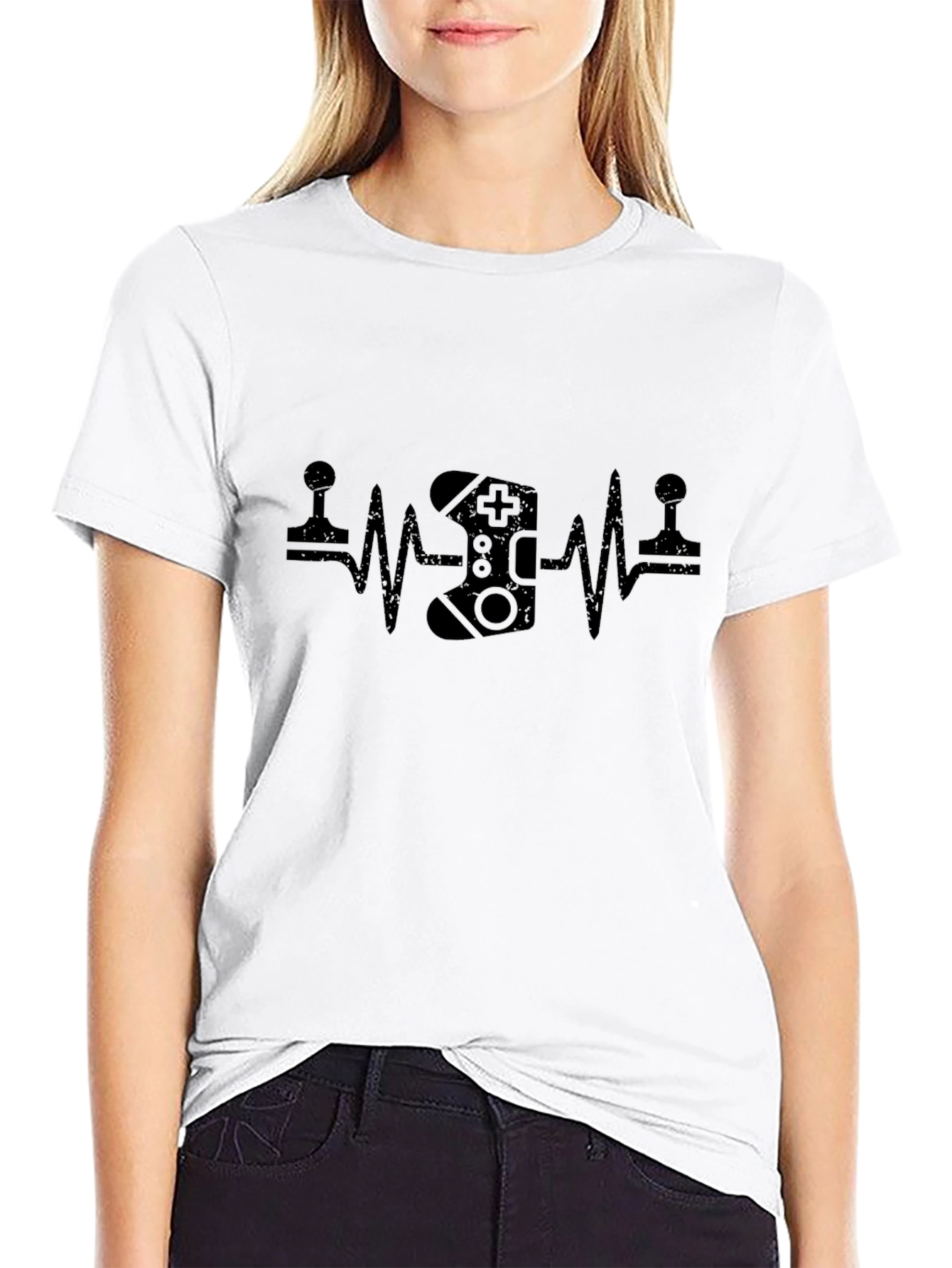 Gamer Heartbeat T-Shirt - Black Graphic Tee