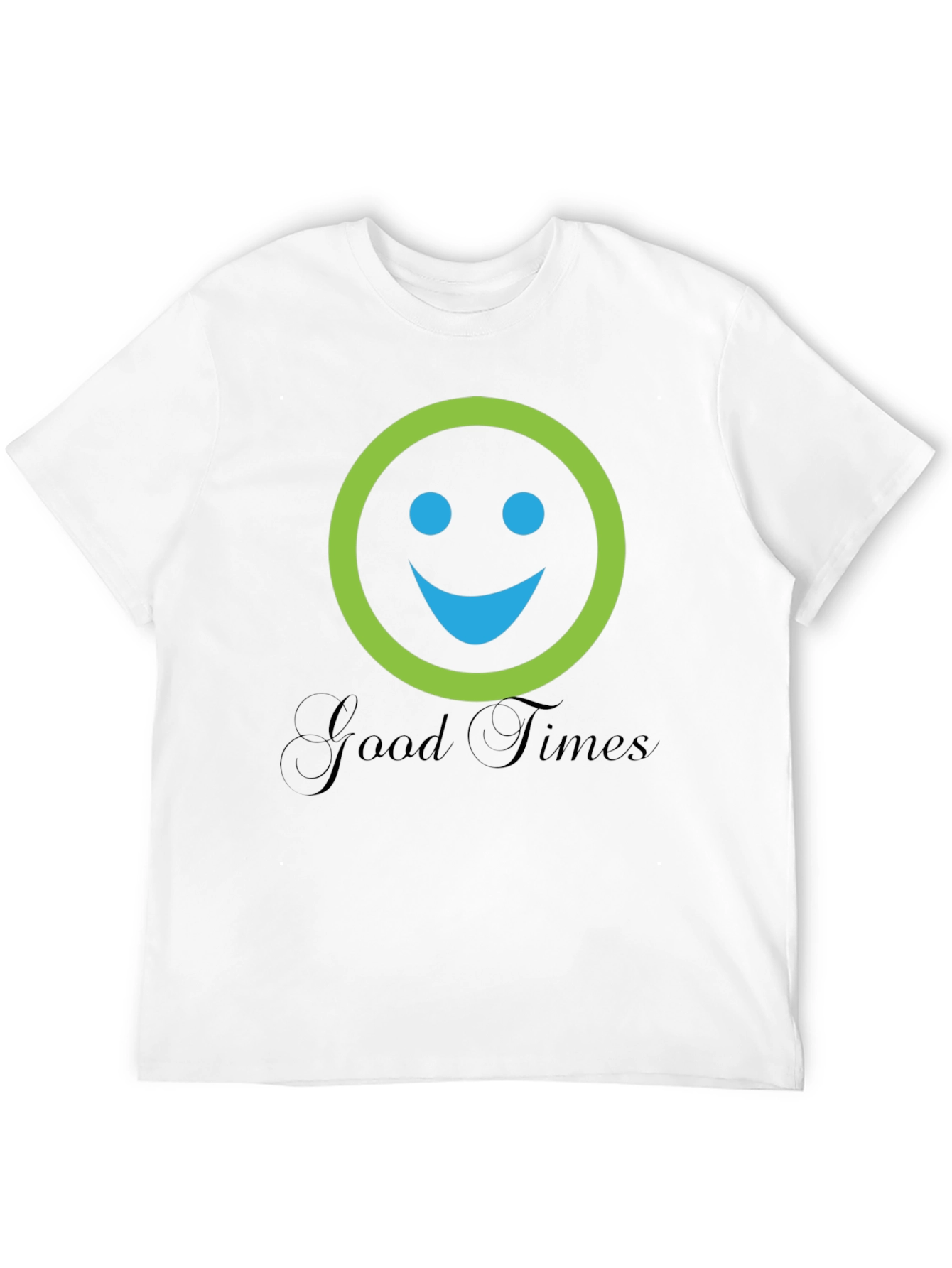 Smiley Face Graphic Black T-Shirt - Good Times