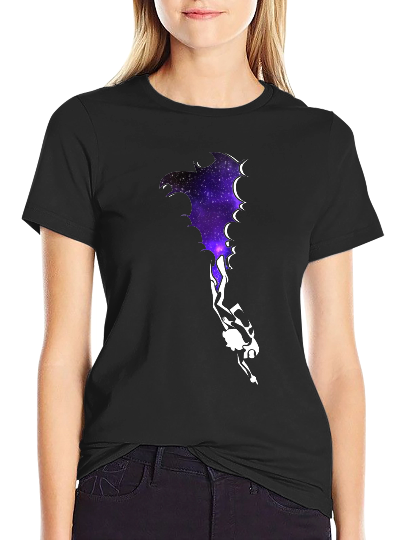 Galaxy Diver Graphic Tee - Black