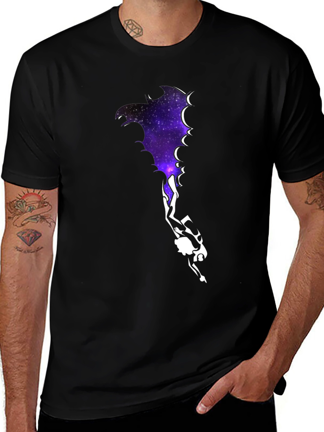 Galaxy Diver Graphic Tee - Black