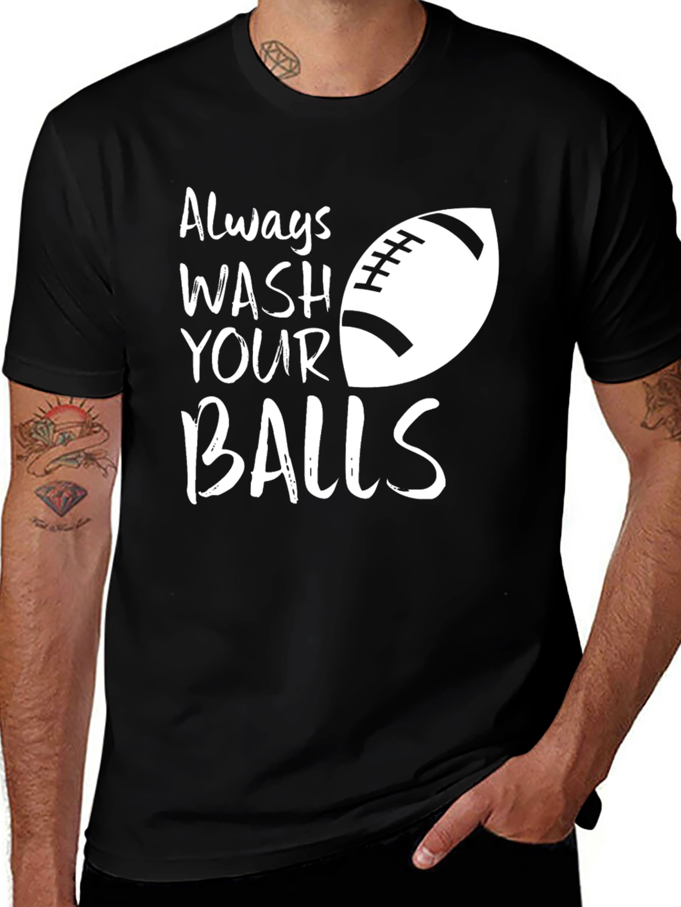 Always Wash Your Balls Funny Graphic T-Shirt