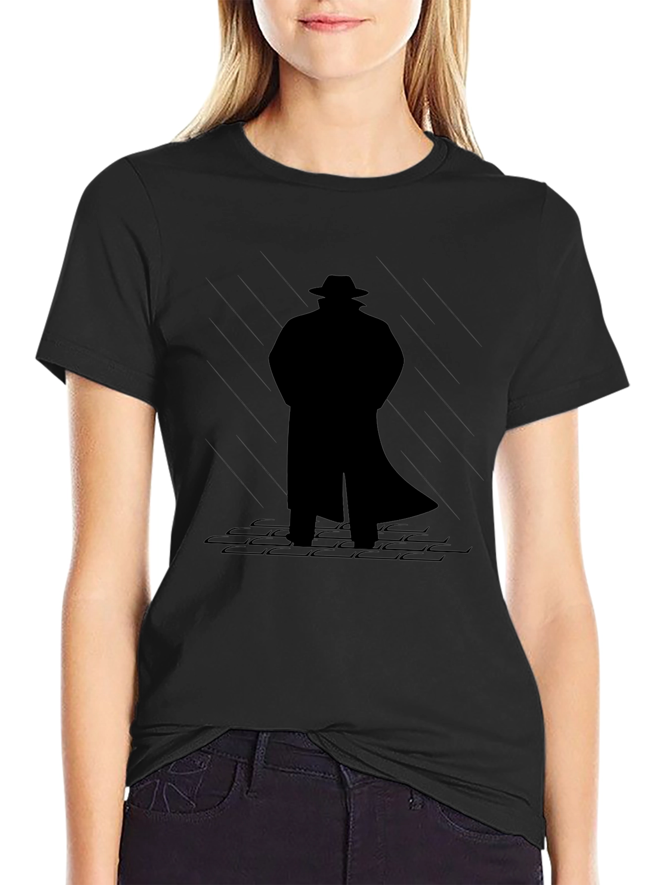 Noir Detective Silhouette Tee - Classic Style