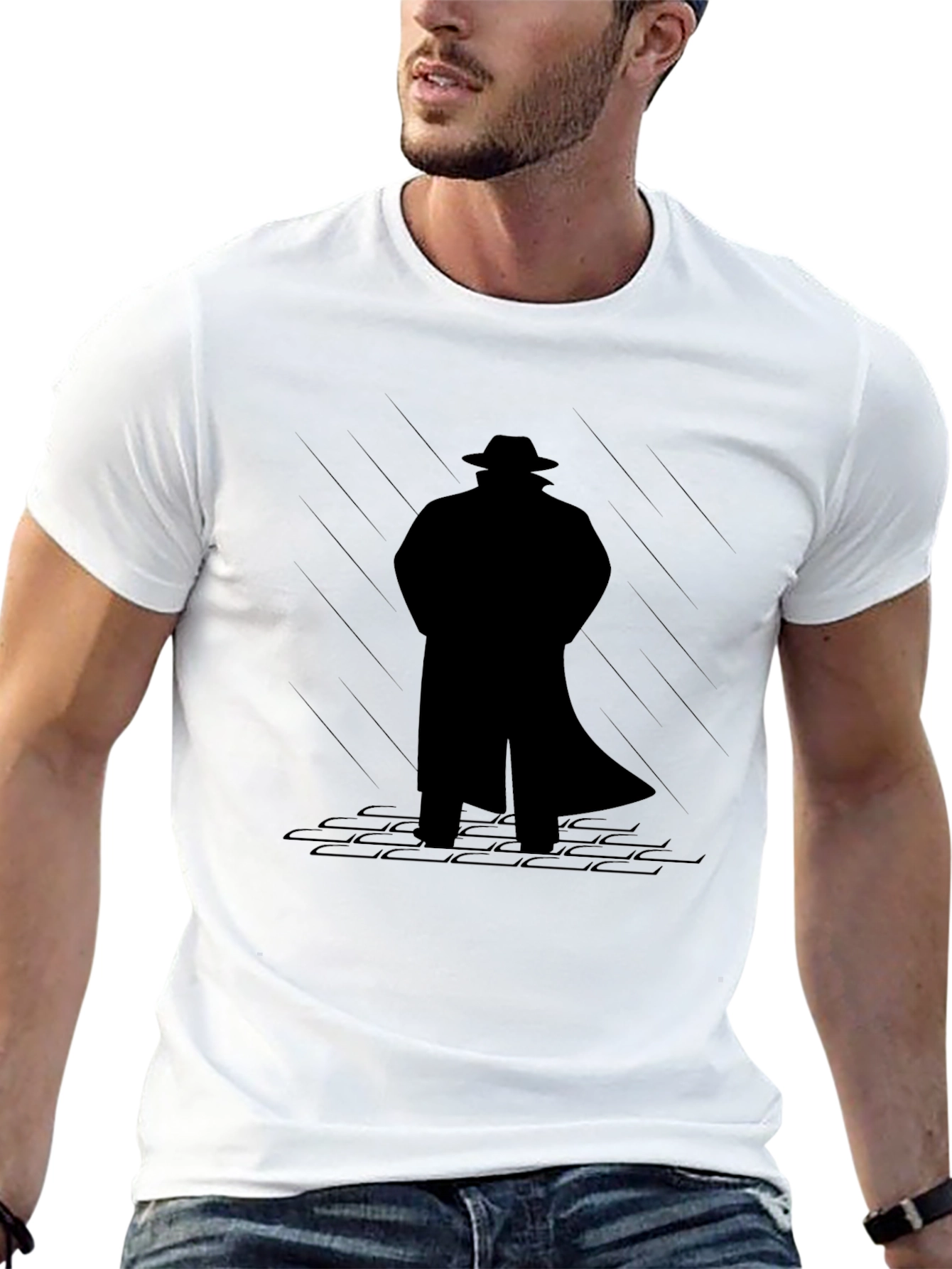 Noir Detective Silhouette Tee - Classic Style