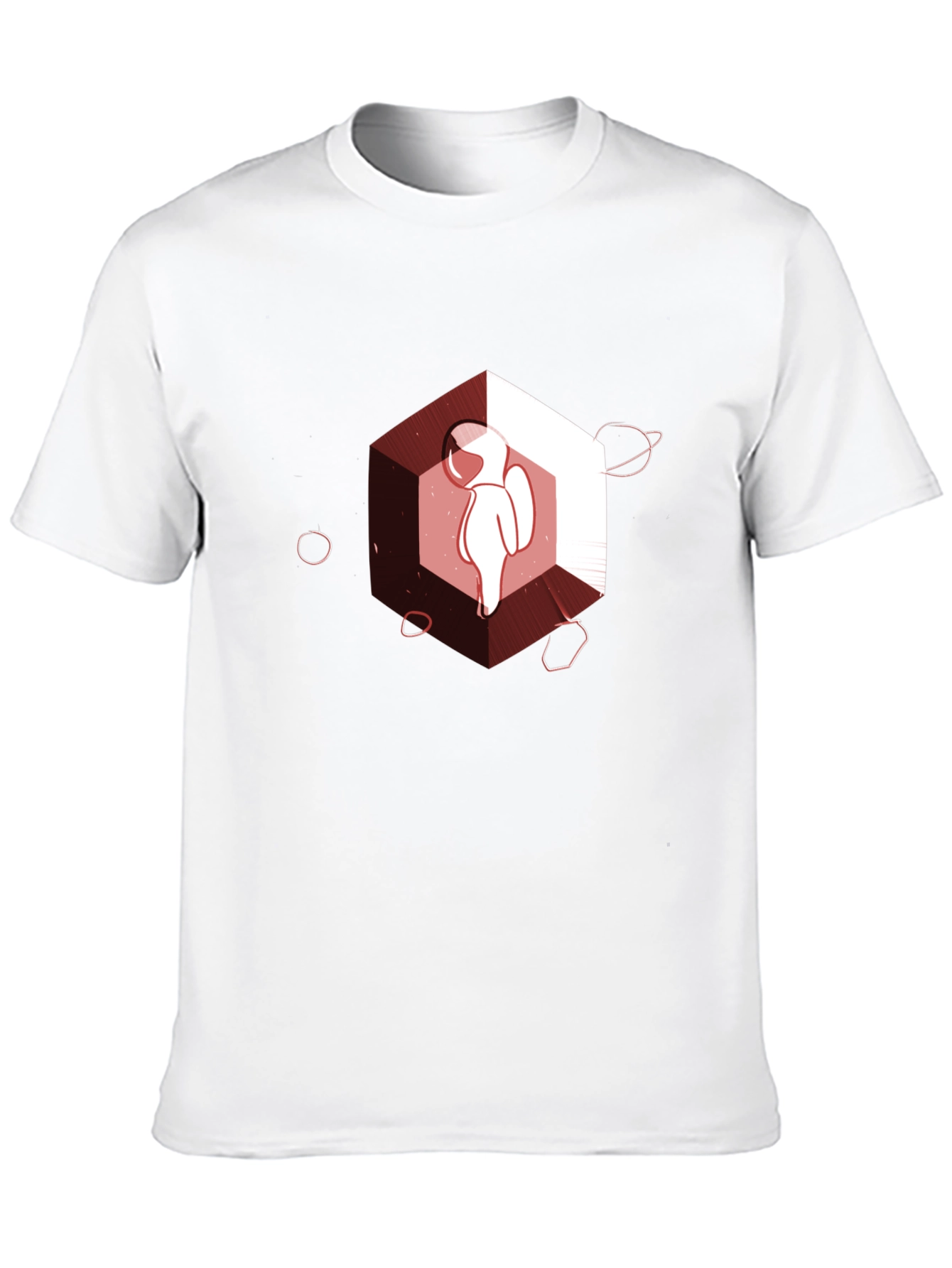 Astronaut in Space Hexagon Graphic Tee - Black