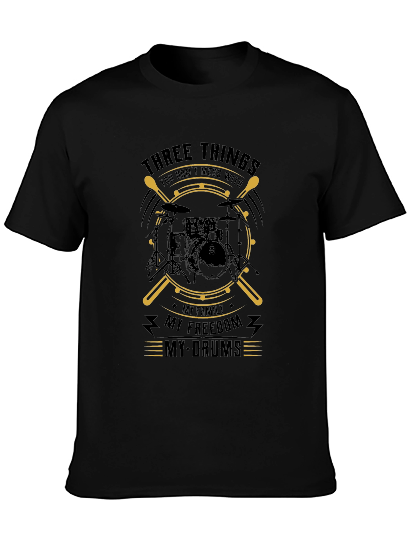 Three Things T-Shirt Drummer Drumsticks Music Tee