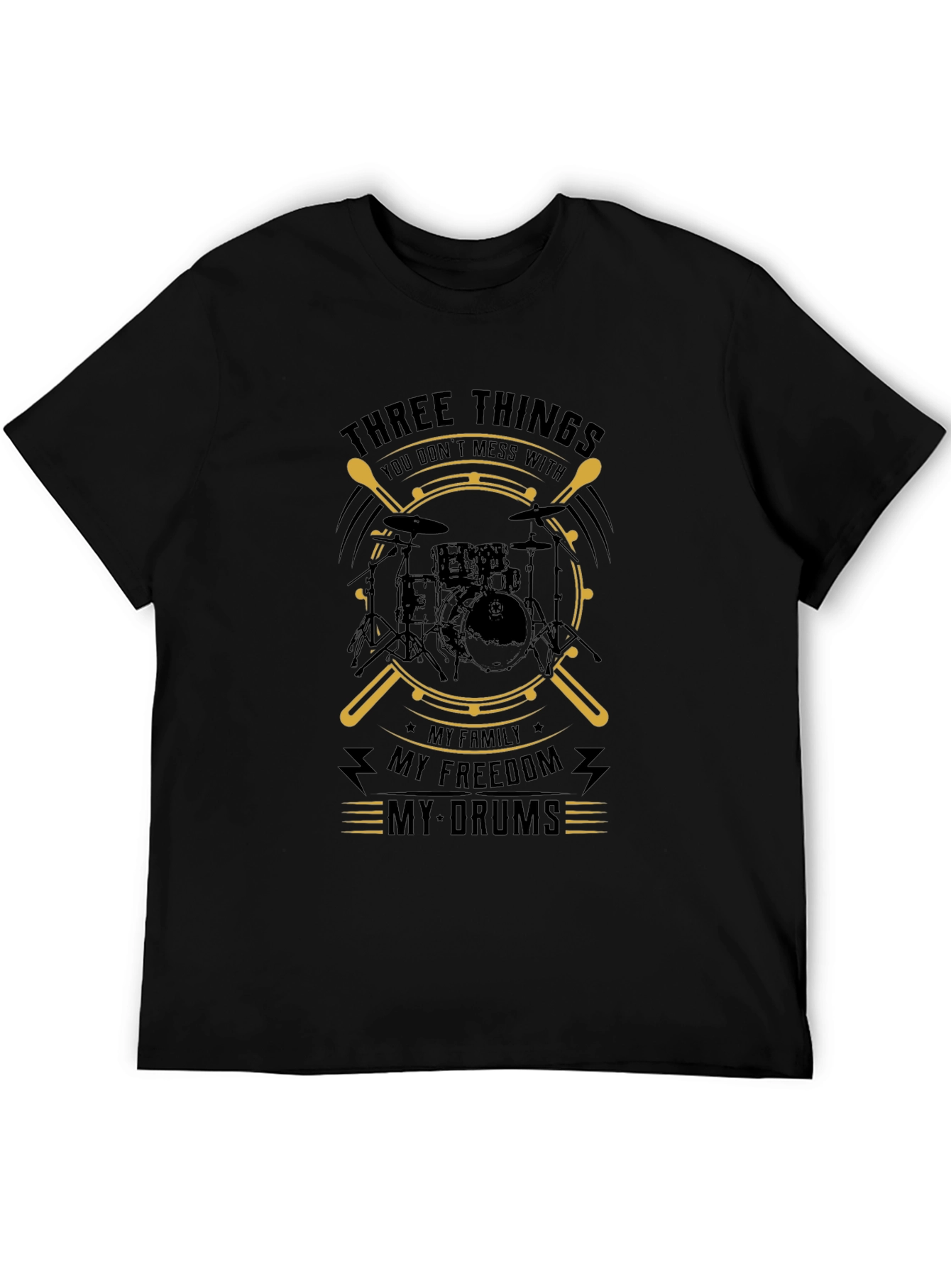 Three Things T-Shirt Drummer Drumsticks Music Tee