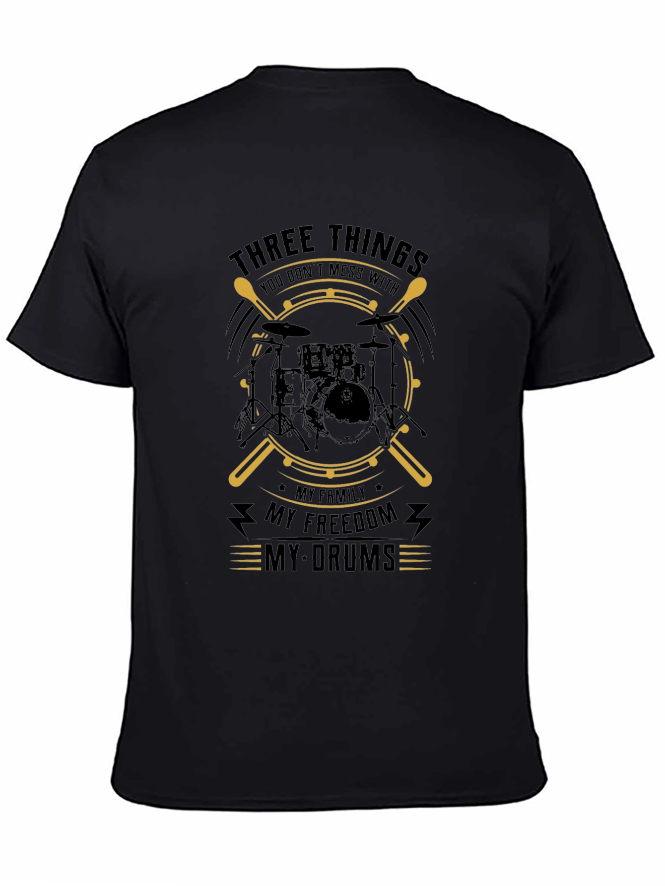 Three Things T-Shirt Drummer Drumsticks Music Tee