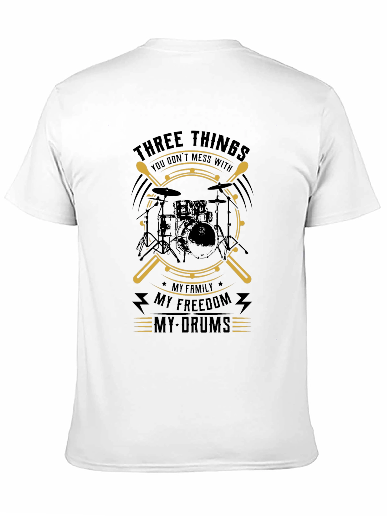 Three Things T-Shirt Drummer Drumsticks Music Tee