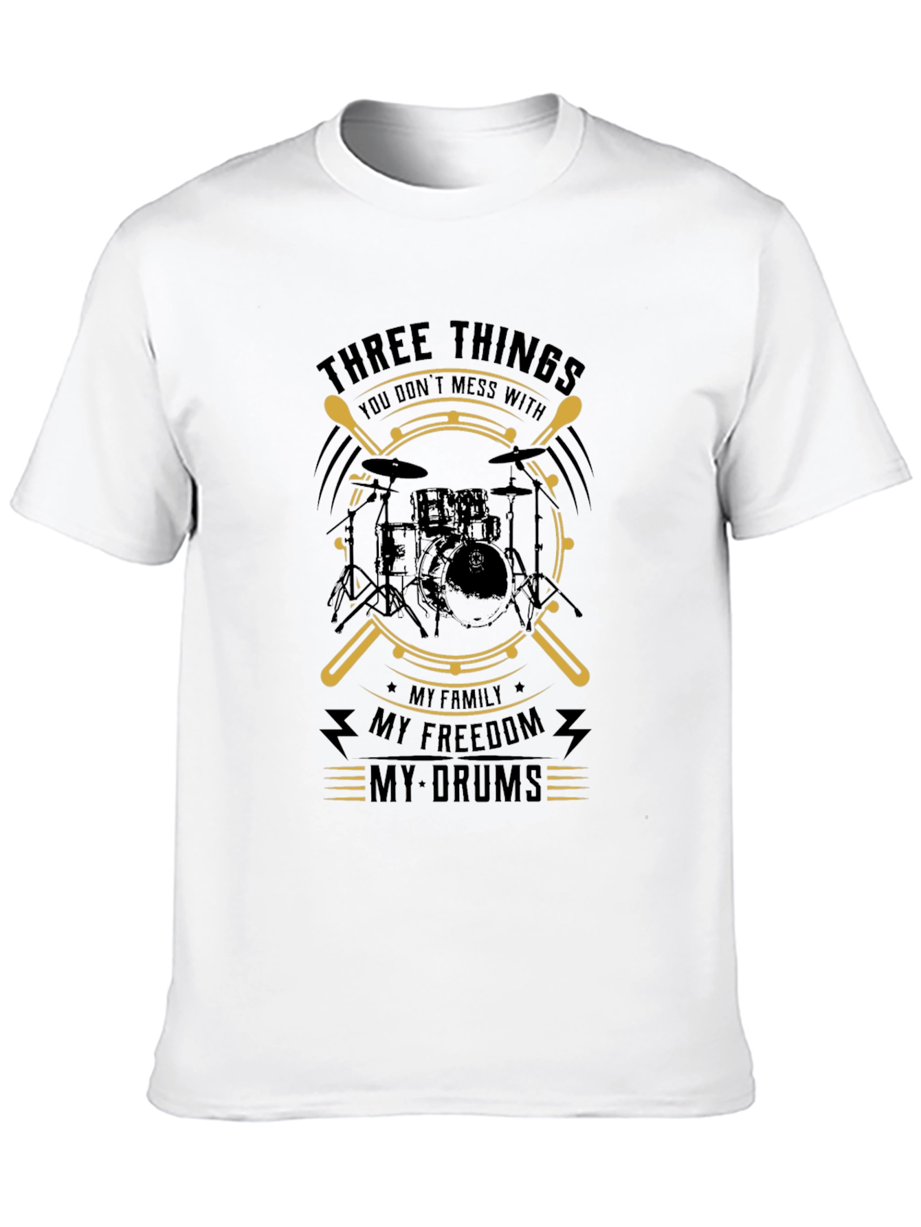 Three Things T-Shirt Drummer Drumsticks Music Tee