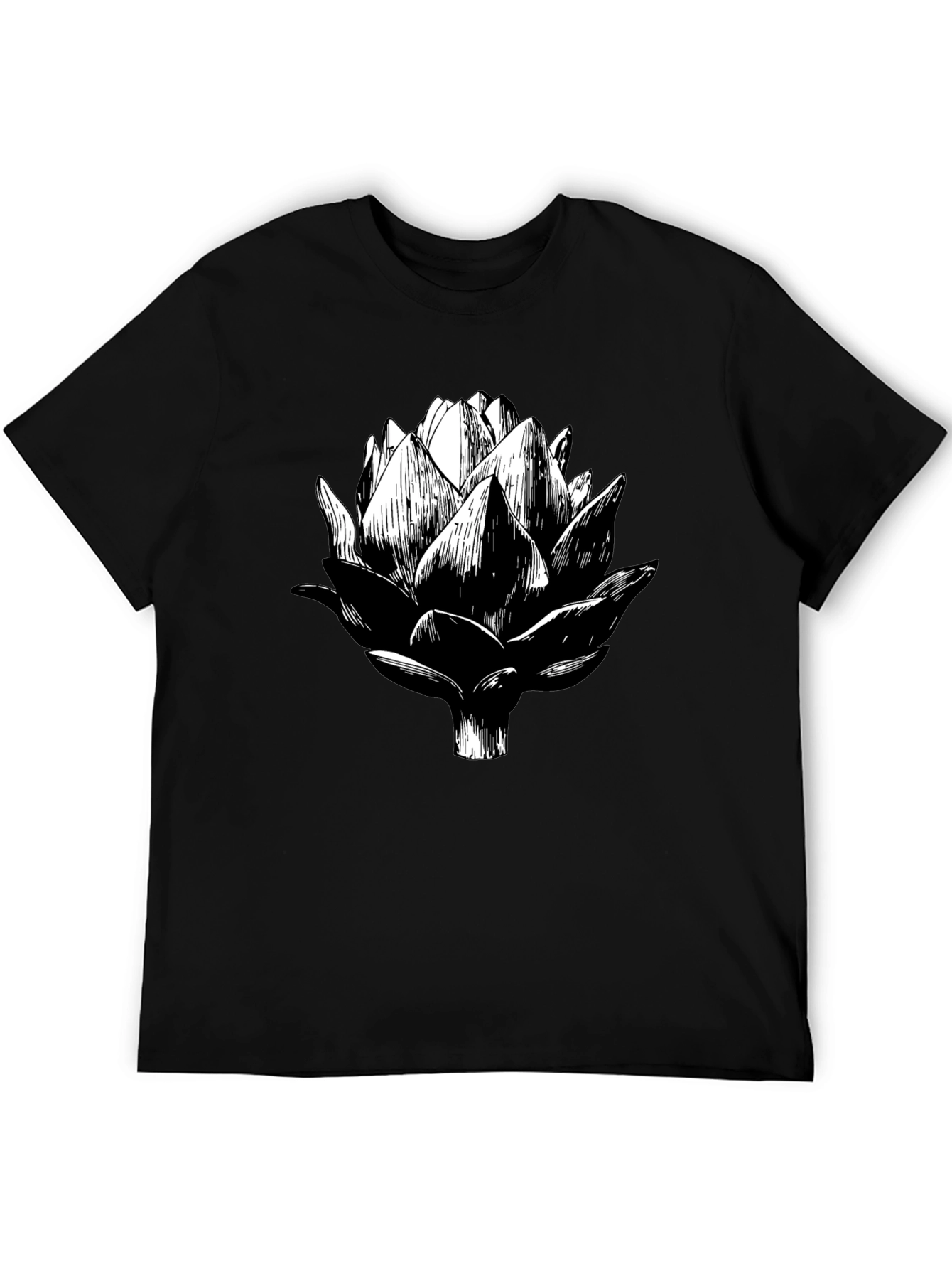 Artichoke Graphic Tee - Black Cotton T-Shirt