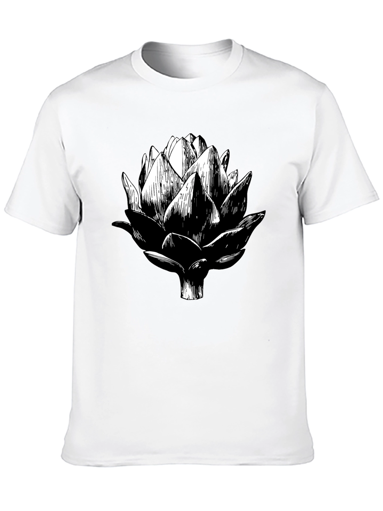 Artichoke Graphic Tee - Black Cotton T-Shirt