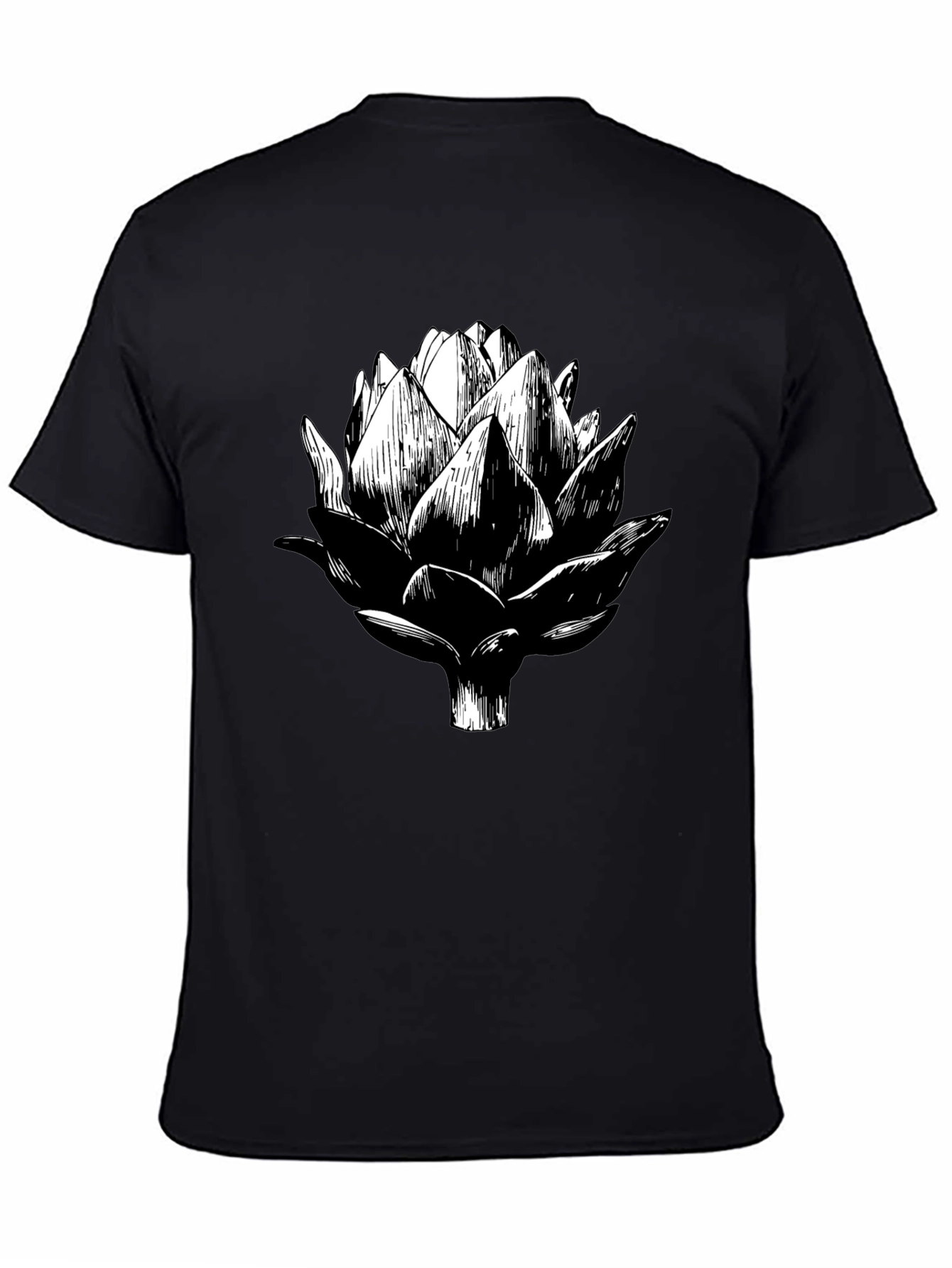 Artichoke Graphic Tee - Black Cotton T-Shirt