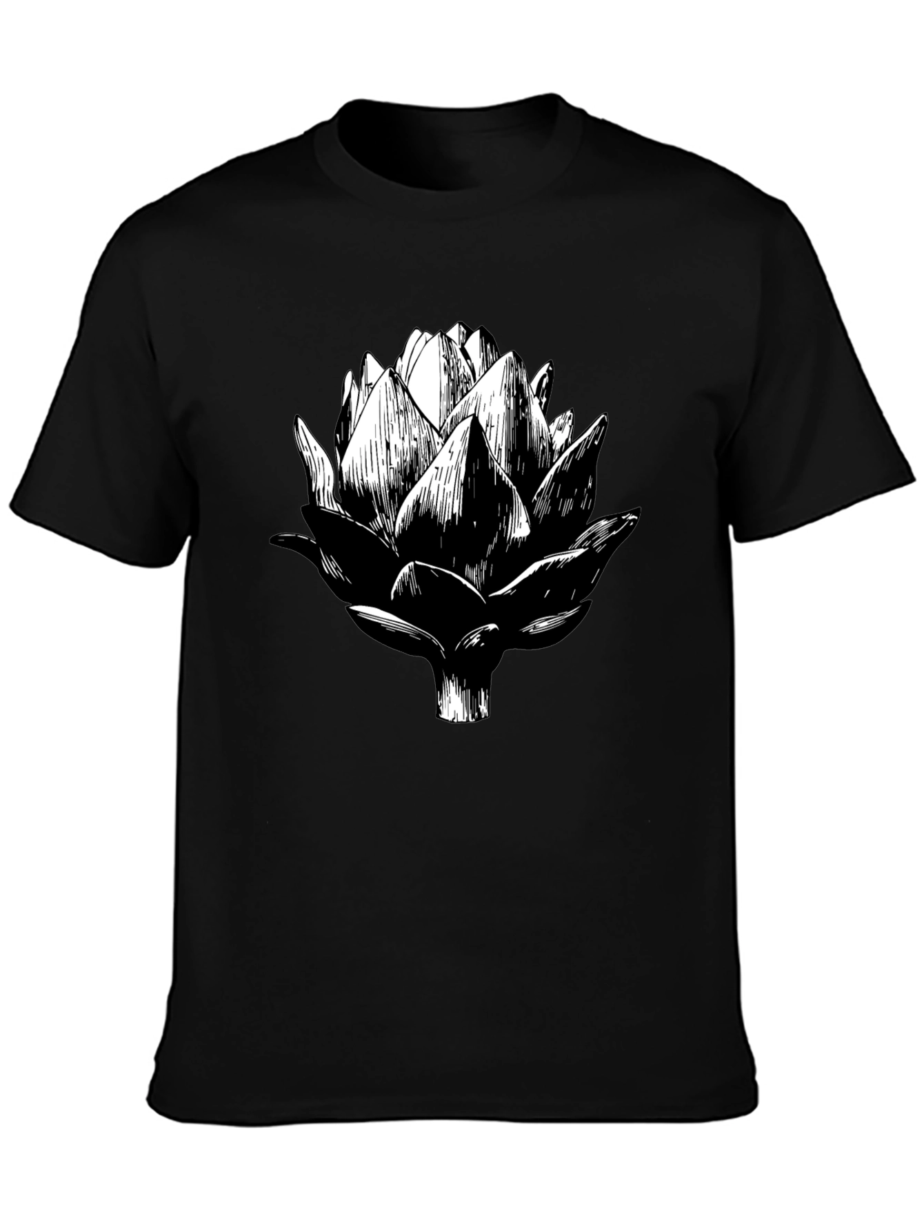 Artichoke Graphic Tee - Black Cotton T-Shirt
