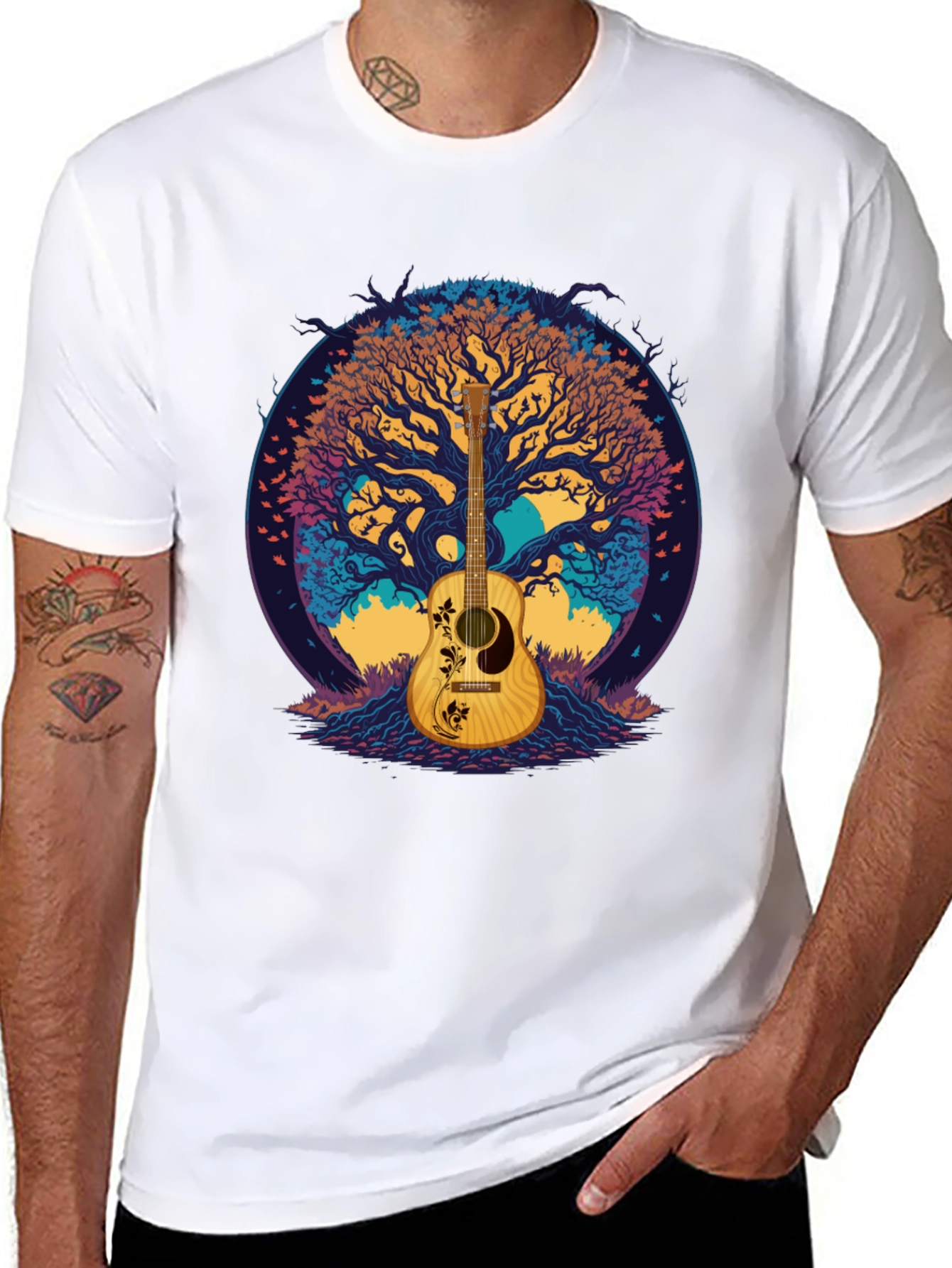 Guitar Tree Graphic Tee - Music Lovers T-Shirt