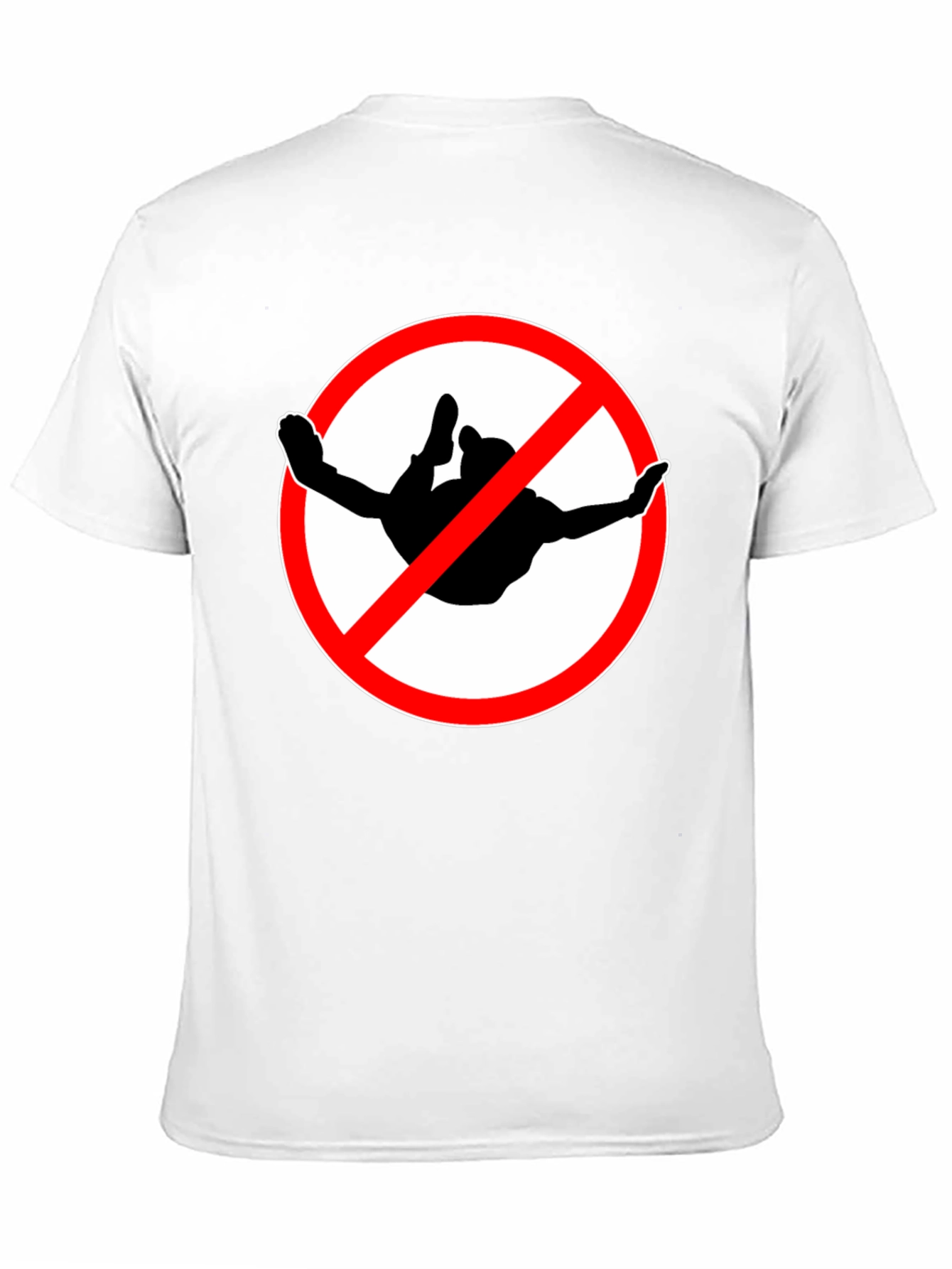 No Skydiving Black T-Shirt Graphic Tee Novelty Gift