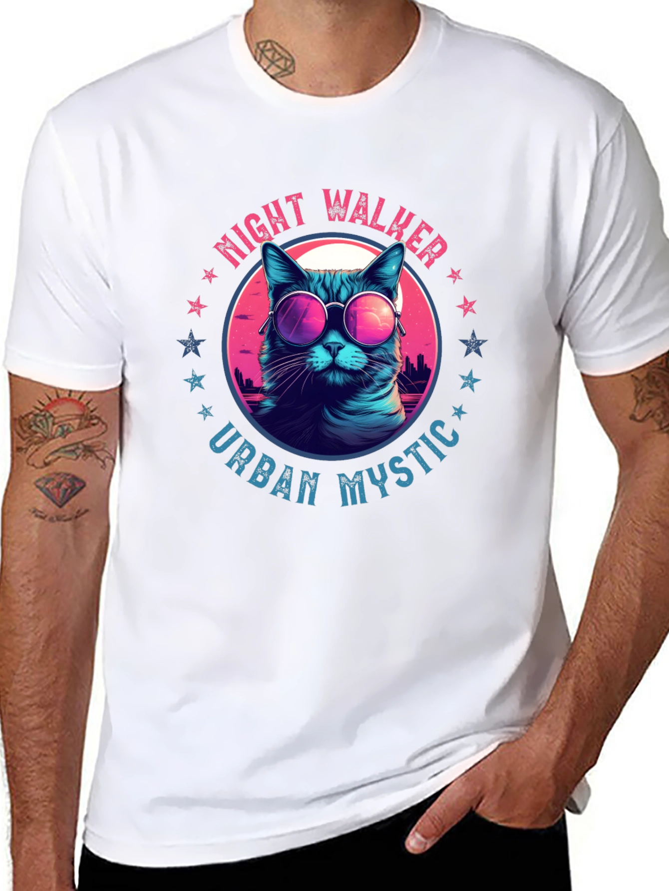 Night Walker Urban Mystic Cat T-Shirt