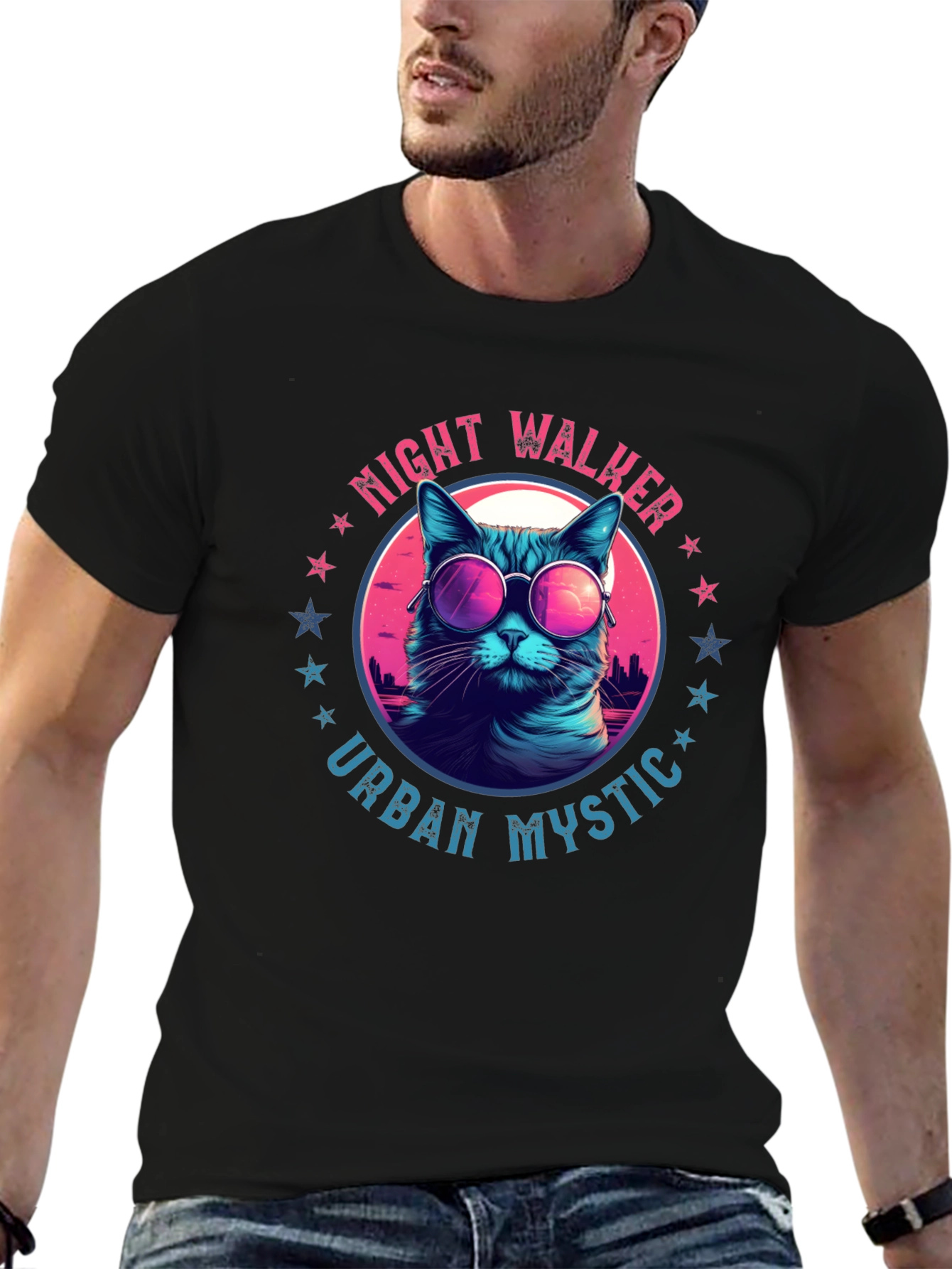 Night Walker Urban Mystic Cat T-Shirt