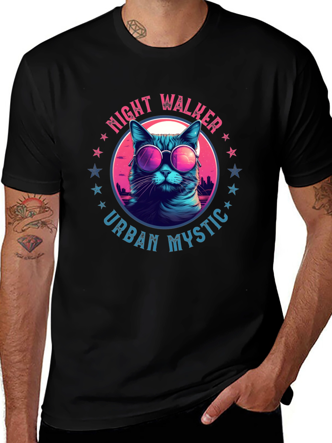 Night Walker Urban Mystic Cat T-Shirt