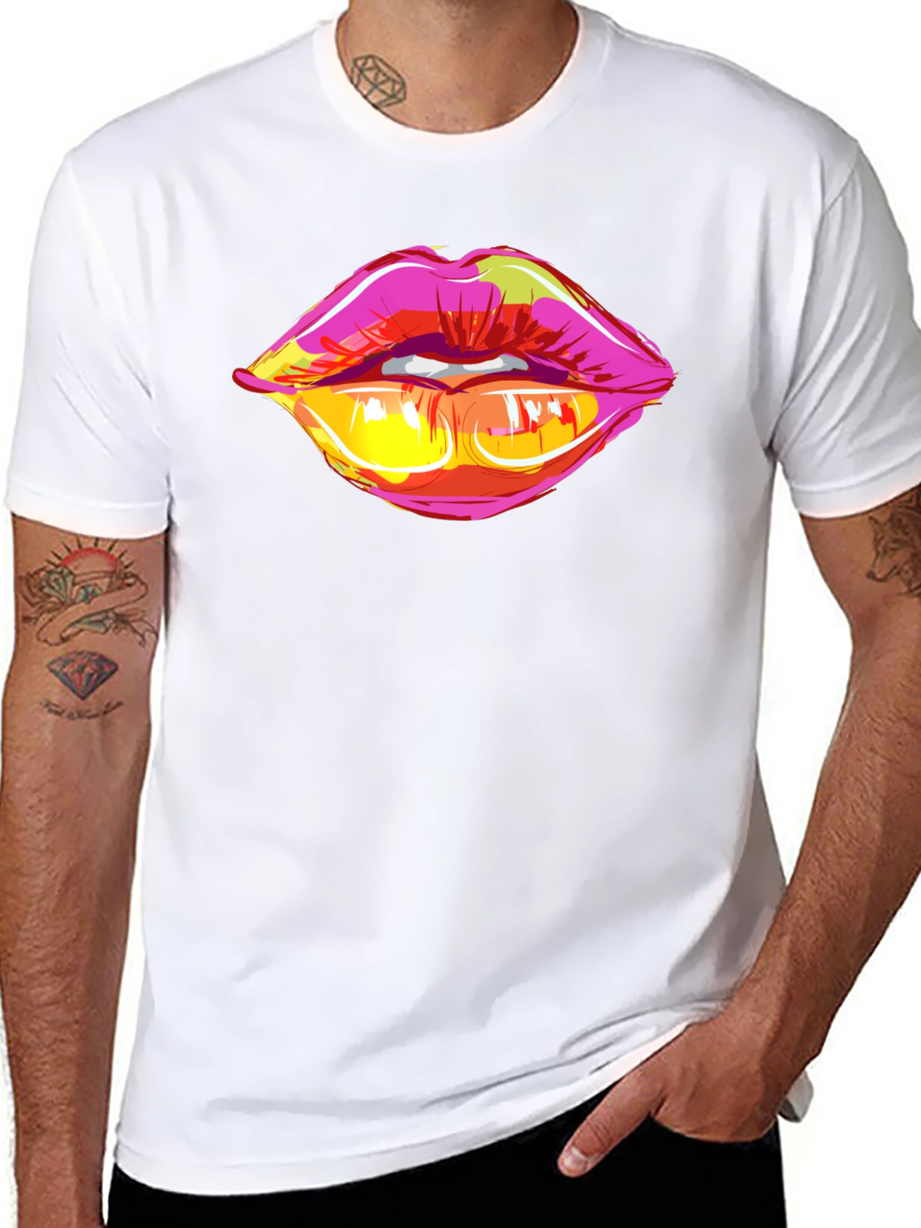 Pop Art Lips Graphic Tee - Bold & Stylish