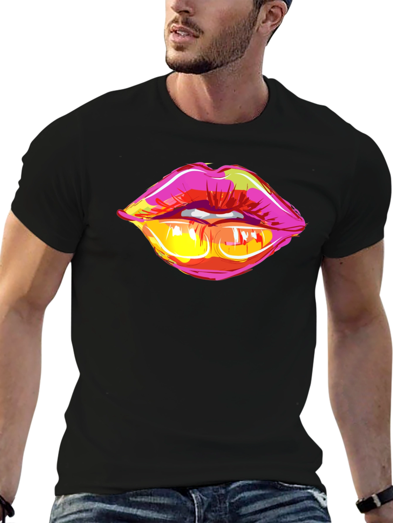 Pop Art Lips Graphic Tee - Bold & Stylish