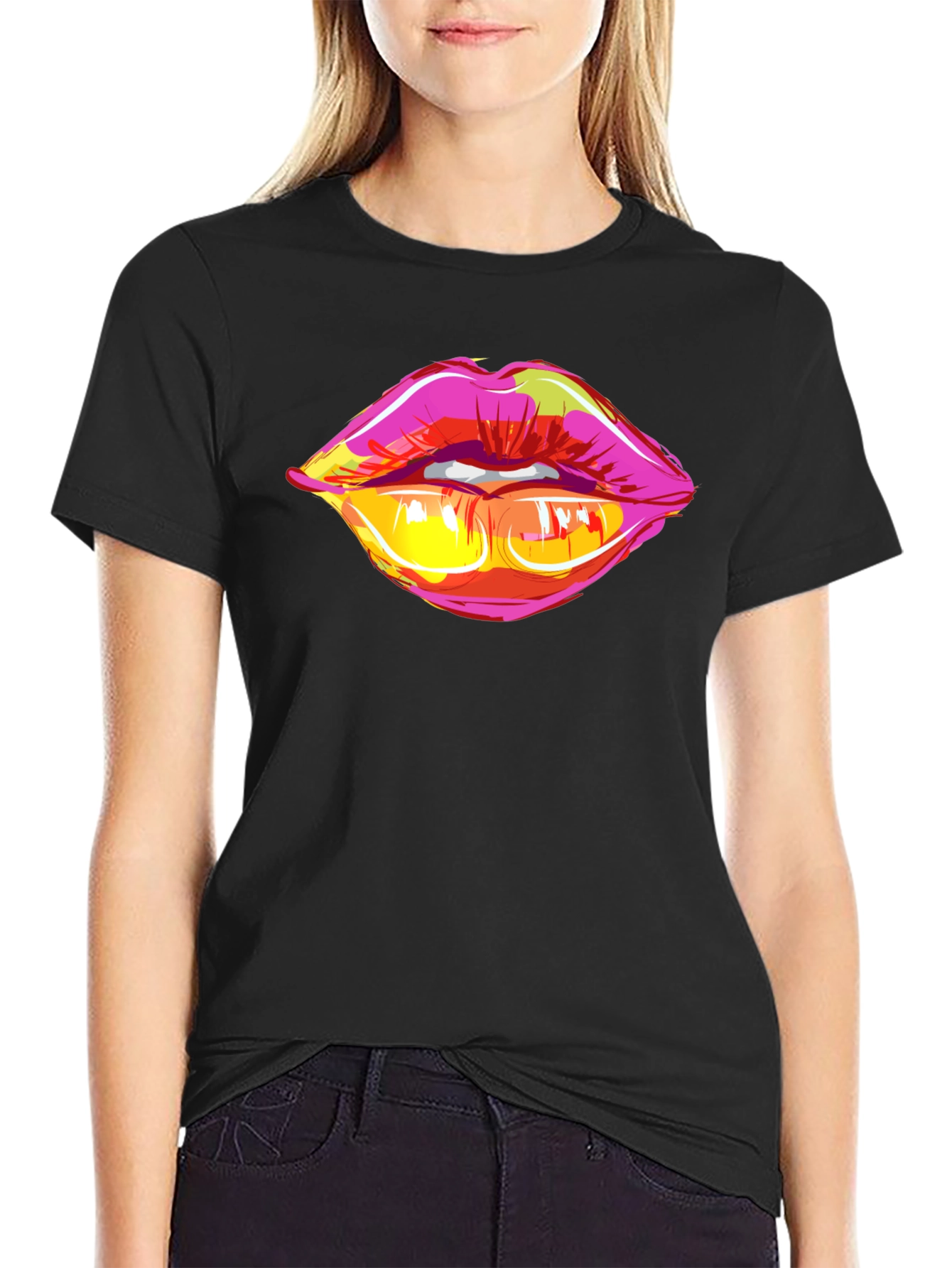 Pop Art Lips Graphic Tee - Bold & Stylish