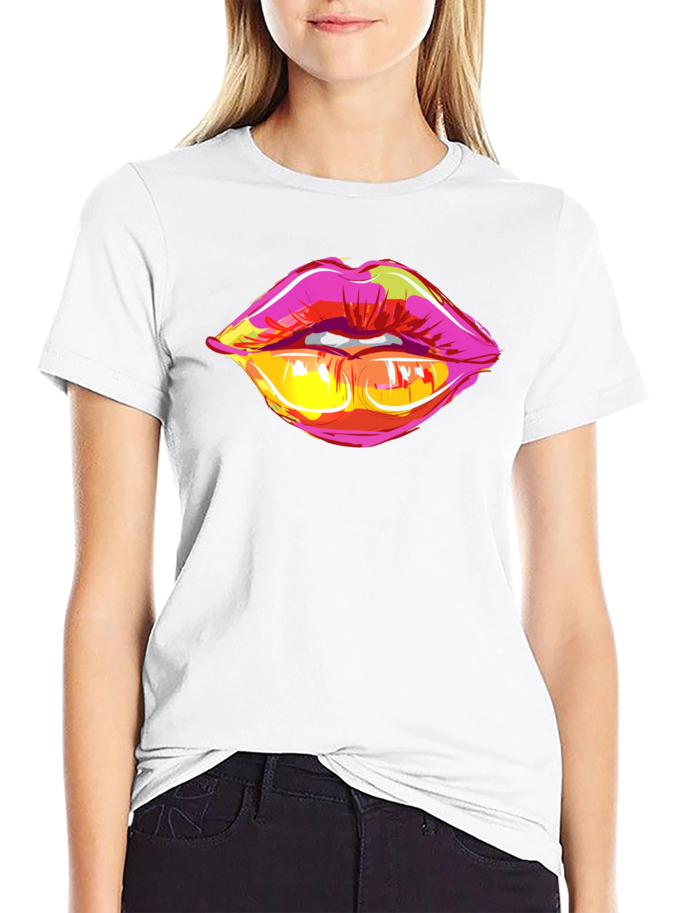 Pop Art Lips Graphic Tee - Bold & Stylish