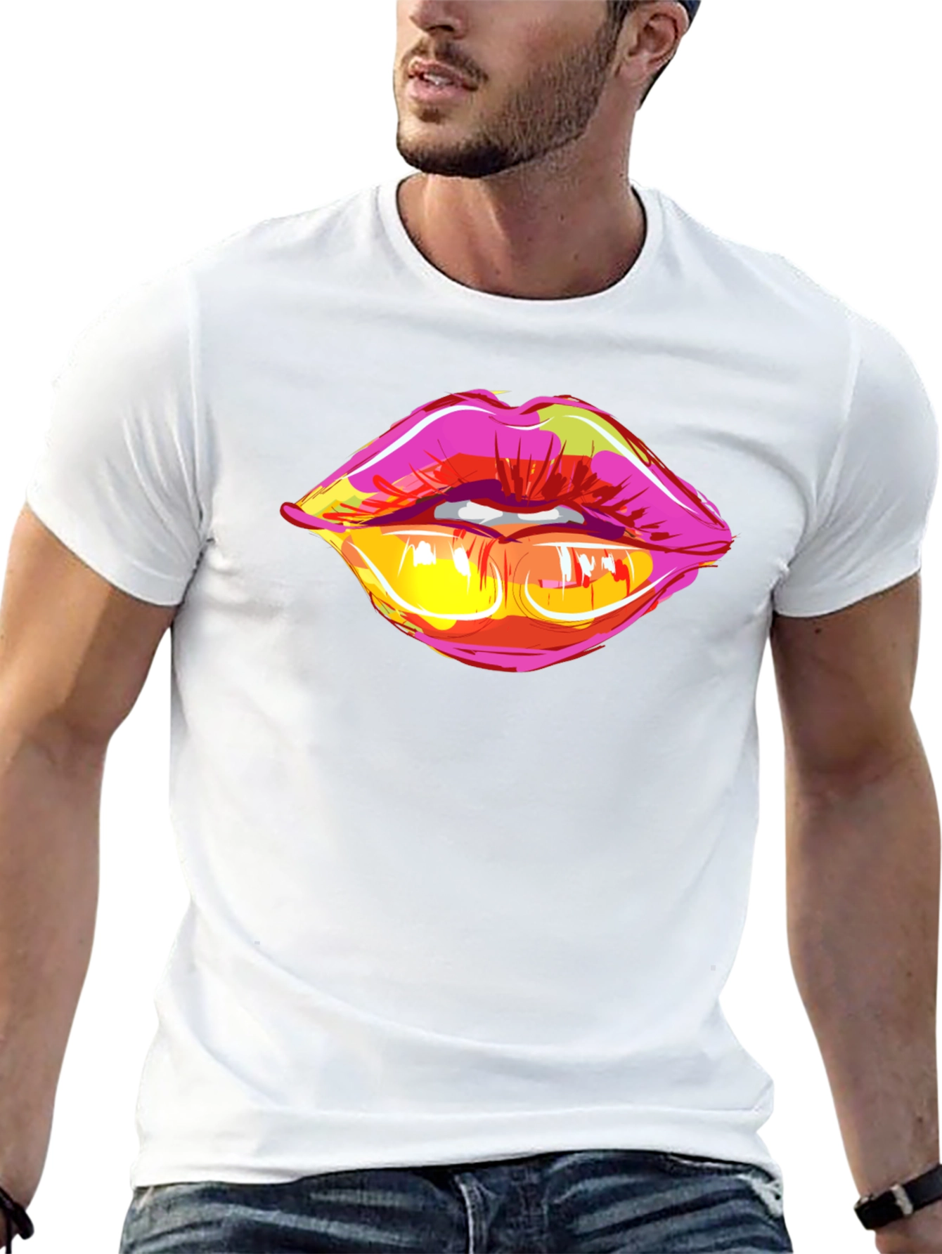 Pop Art Lips Graphic Tee - Bold & Stylish