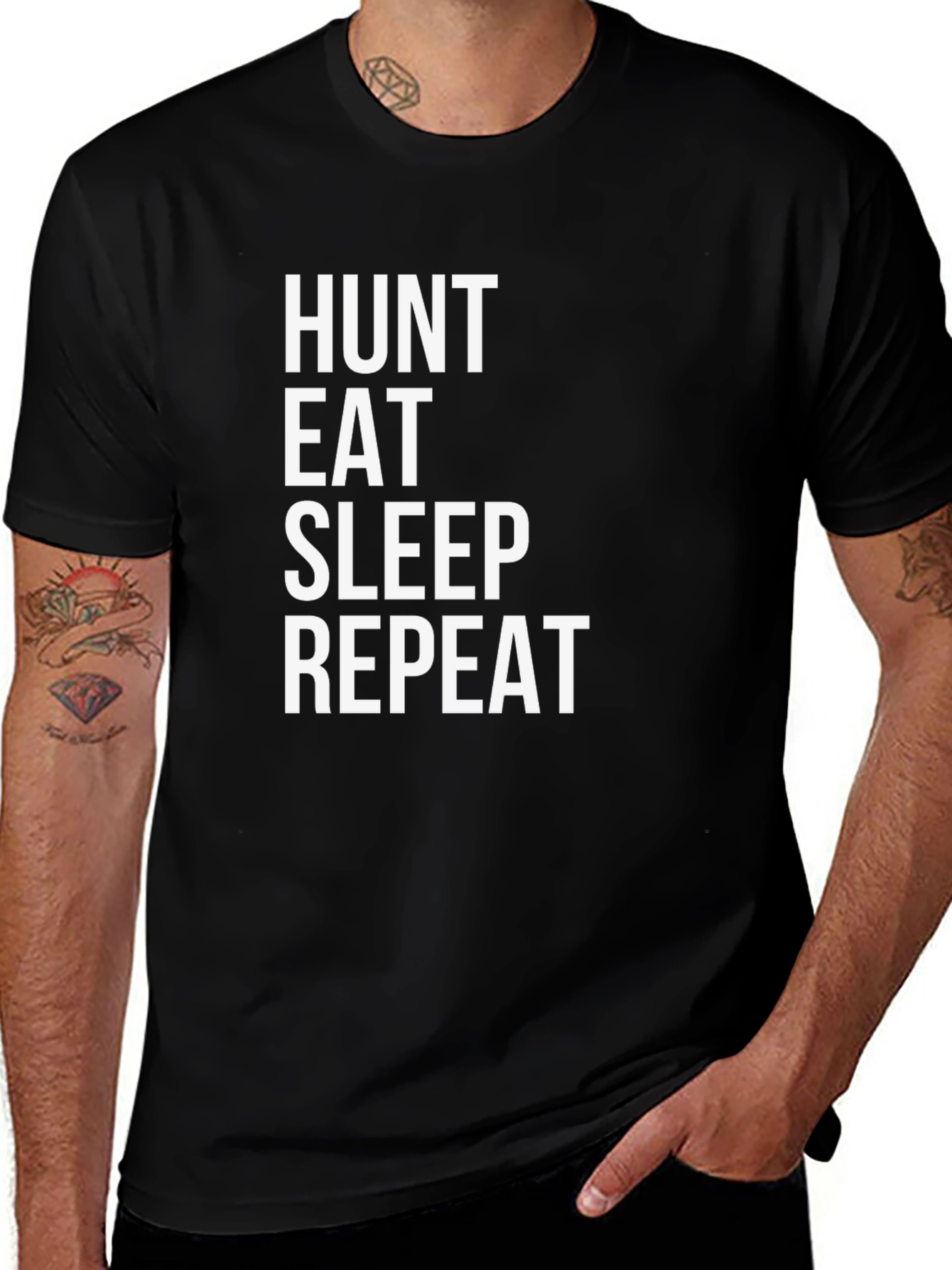 Hunt Eat Sleep Repeat T-Shirt - Mens Graphic Tee