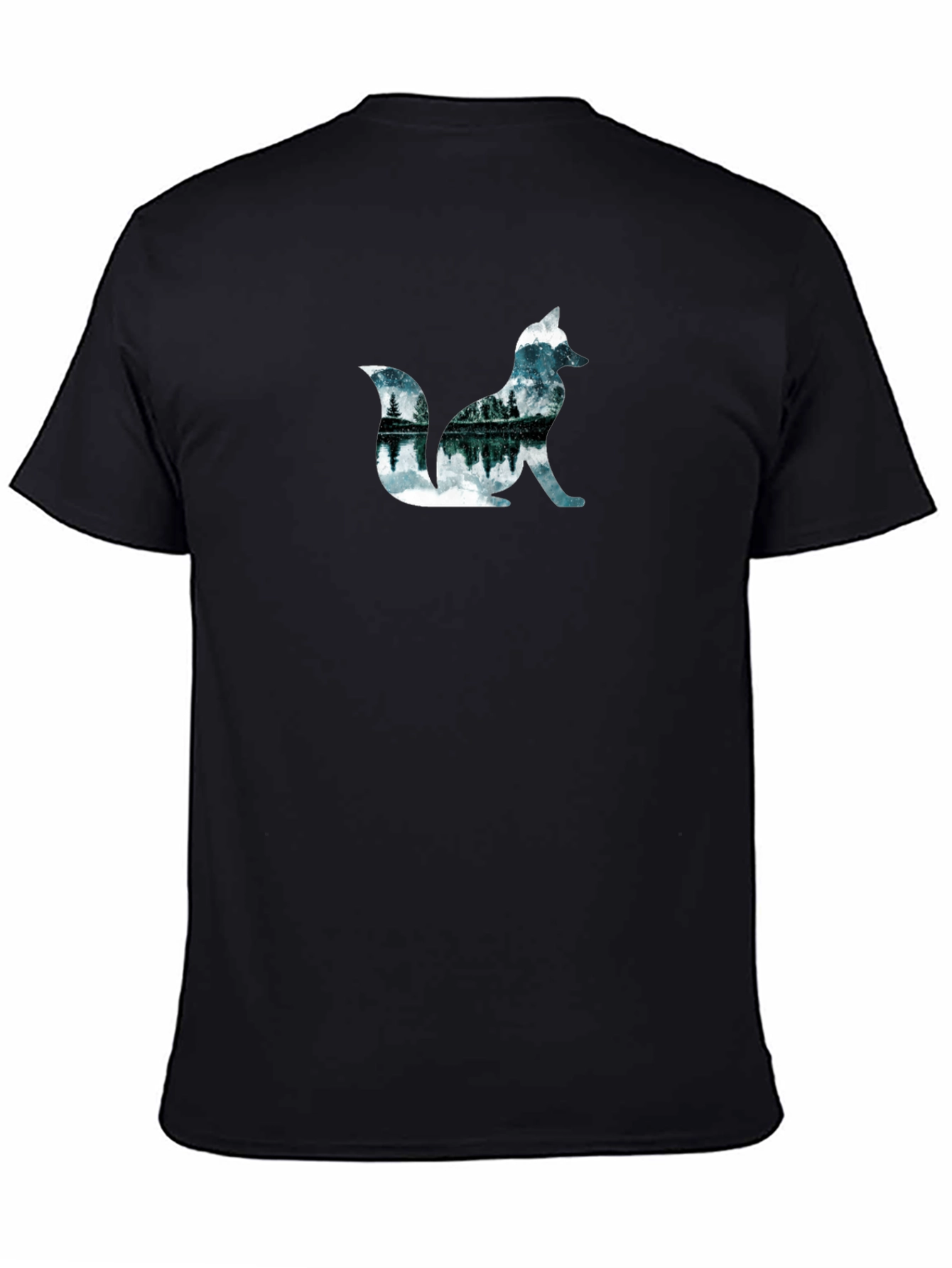 Nature Fox Graphic Black T-Shirt