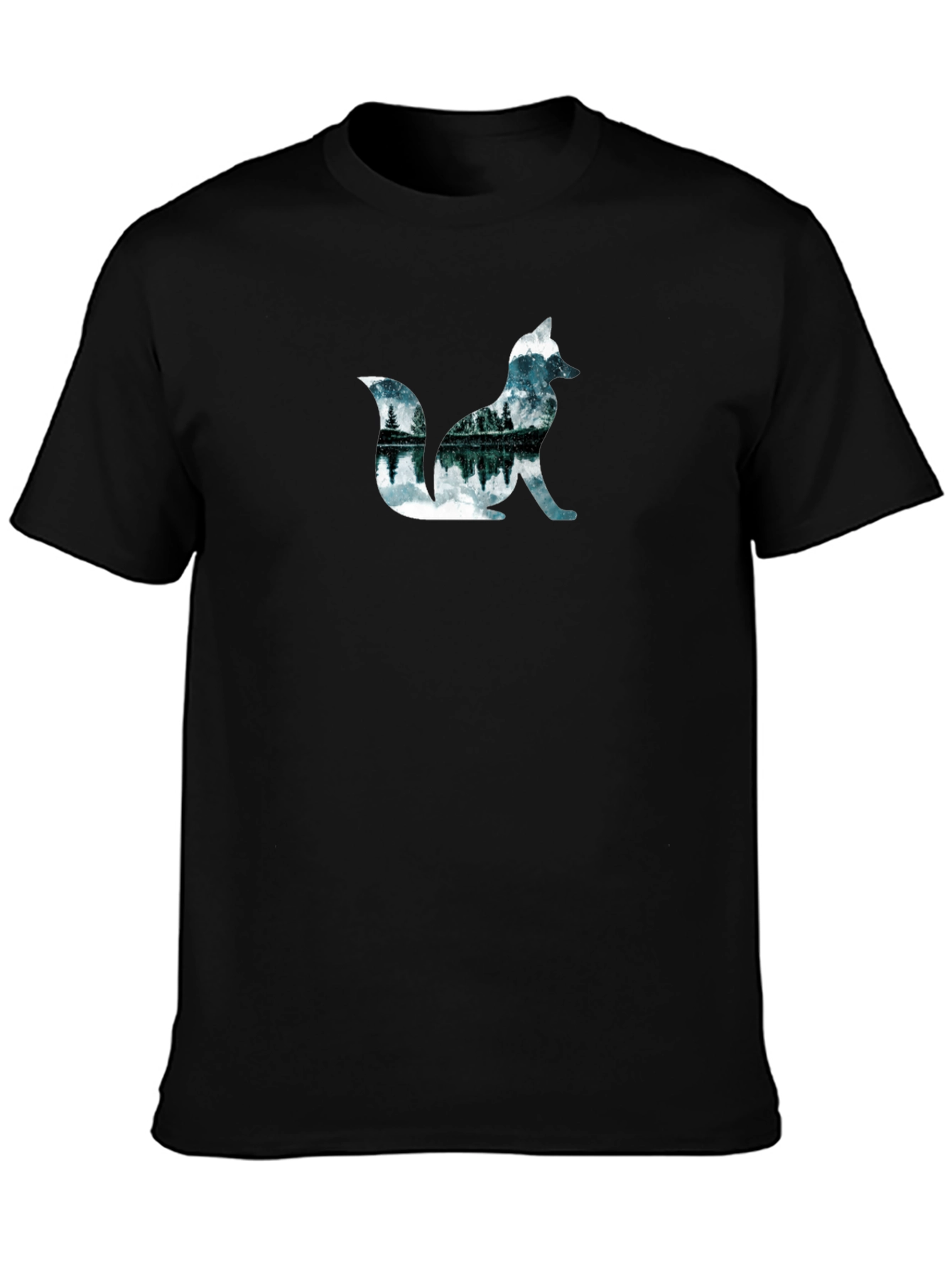 Nature Fox Graphic Black T-Shirt