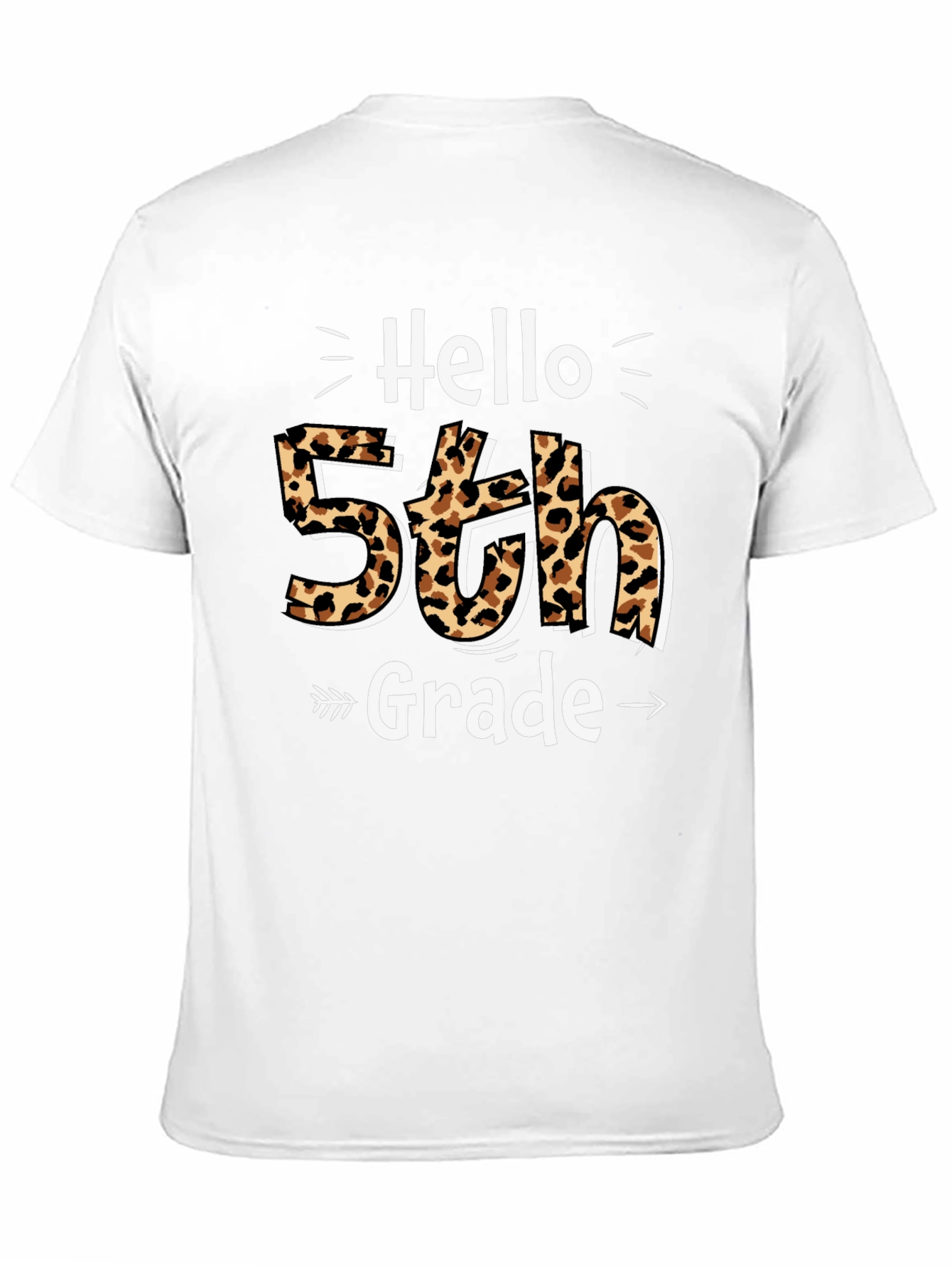 Hello 5th Grade Leopard Print T-Shirt