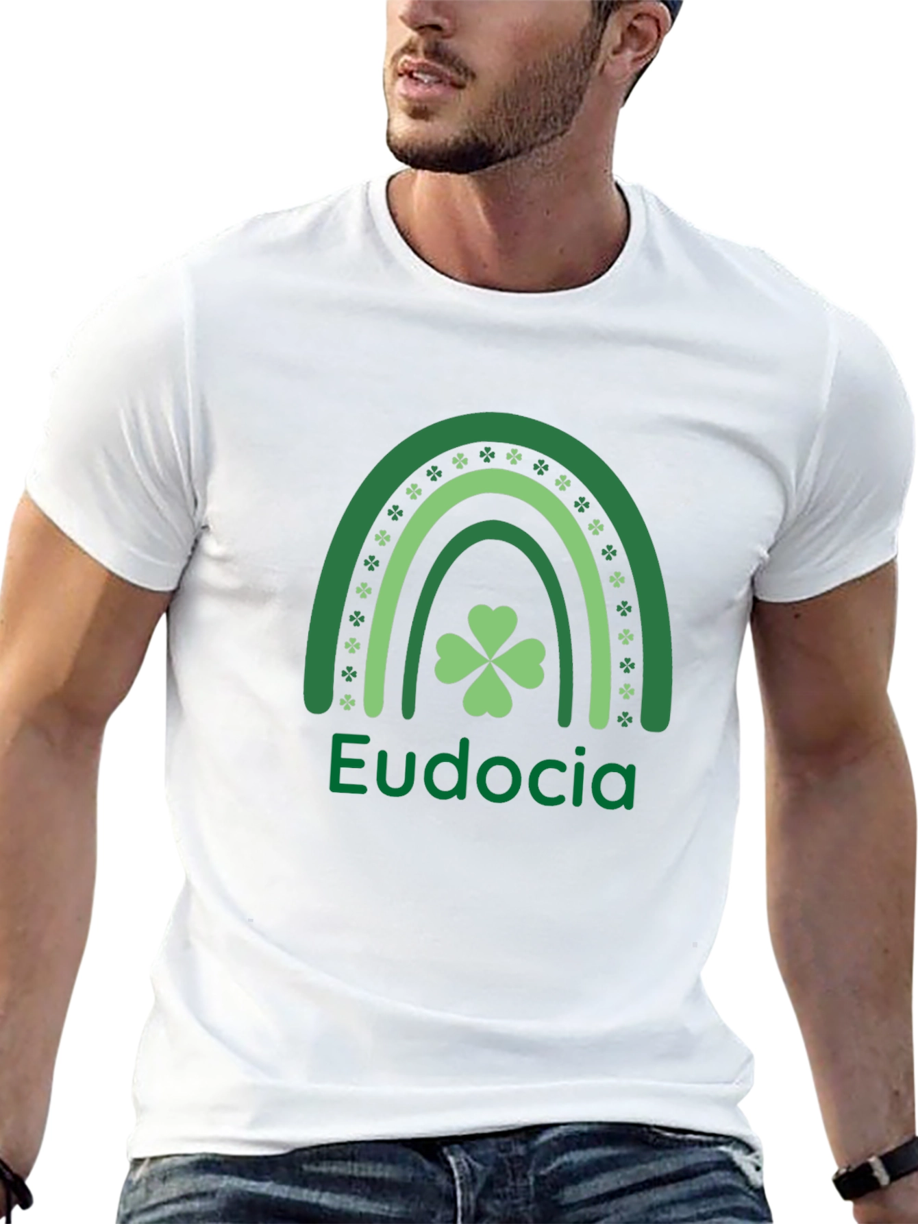 Eudocia St. Patricks Day Rainbow Clover T-Shirt