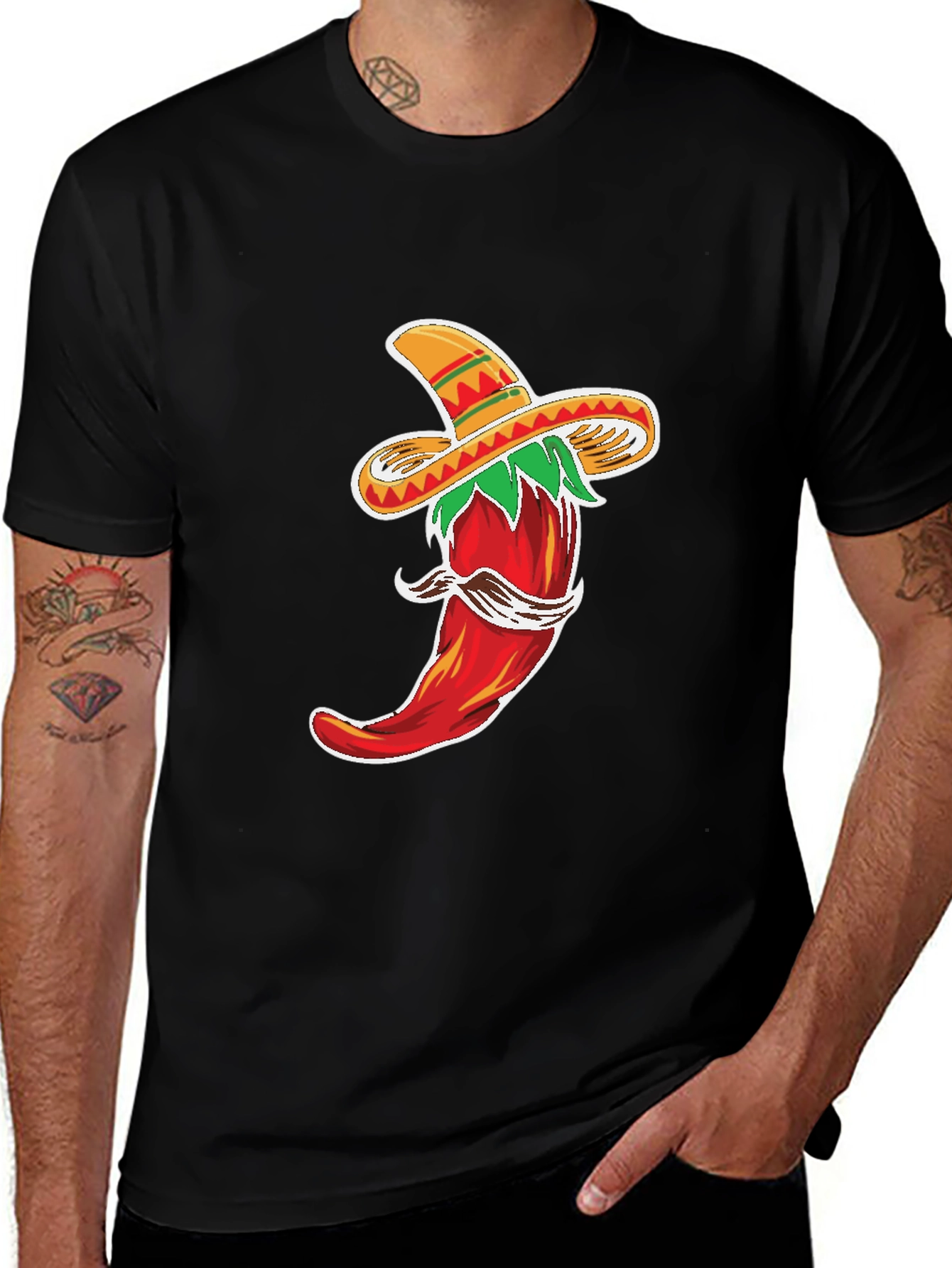 Chili Pepper Sombrero Graphic T-Shirt