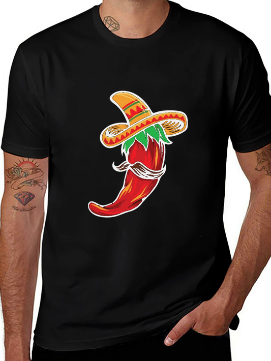 Chili Pepper Sombrero Graphic T-Shirt
