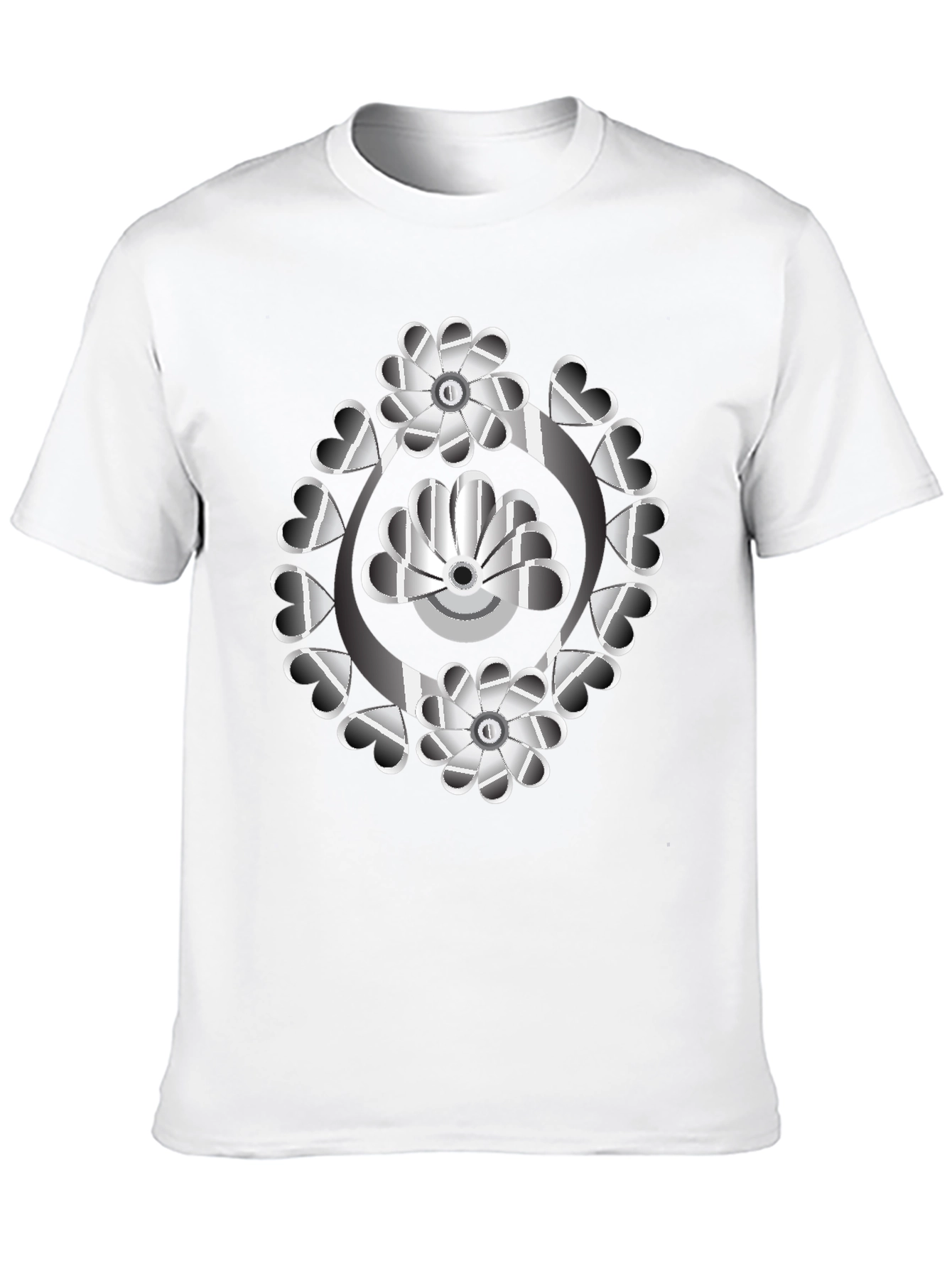 Abstract Floral Heart T-Shirt