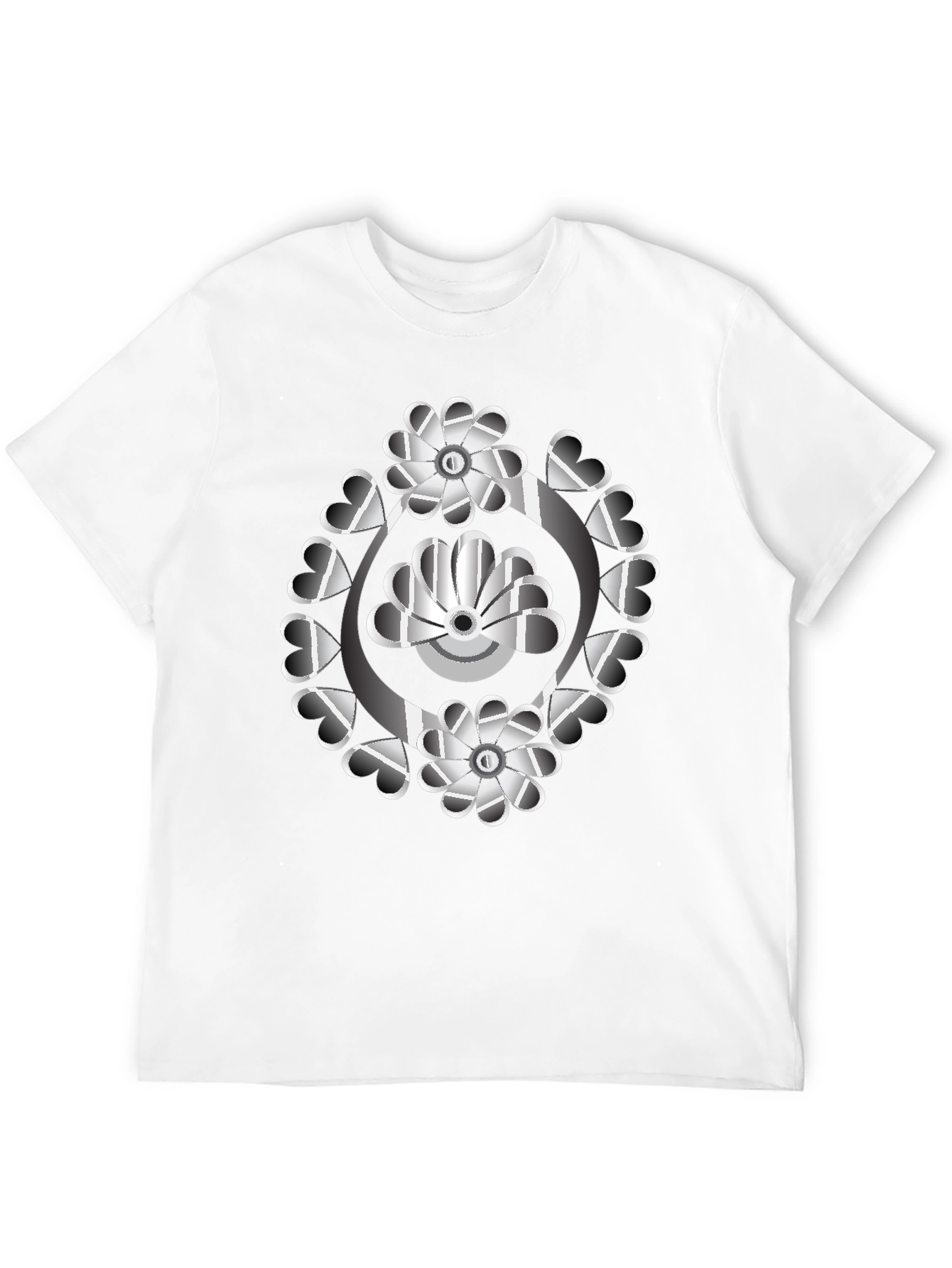 Abstract Floral Heart T-Shirt