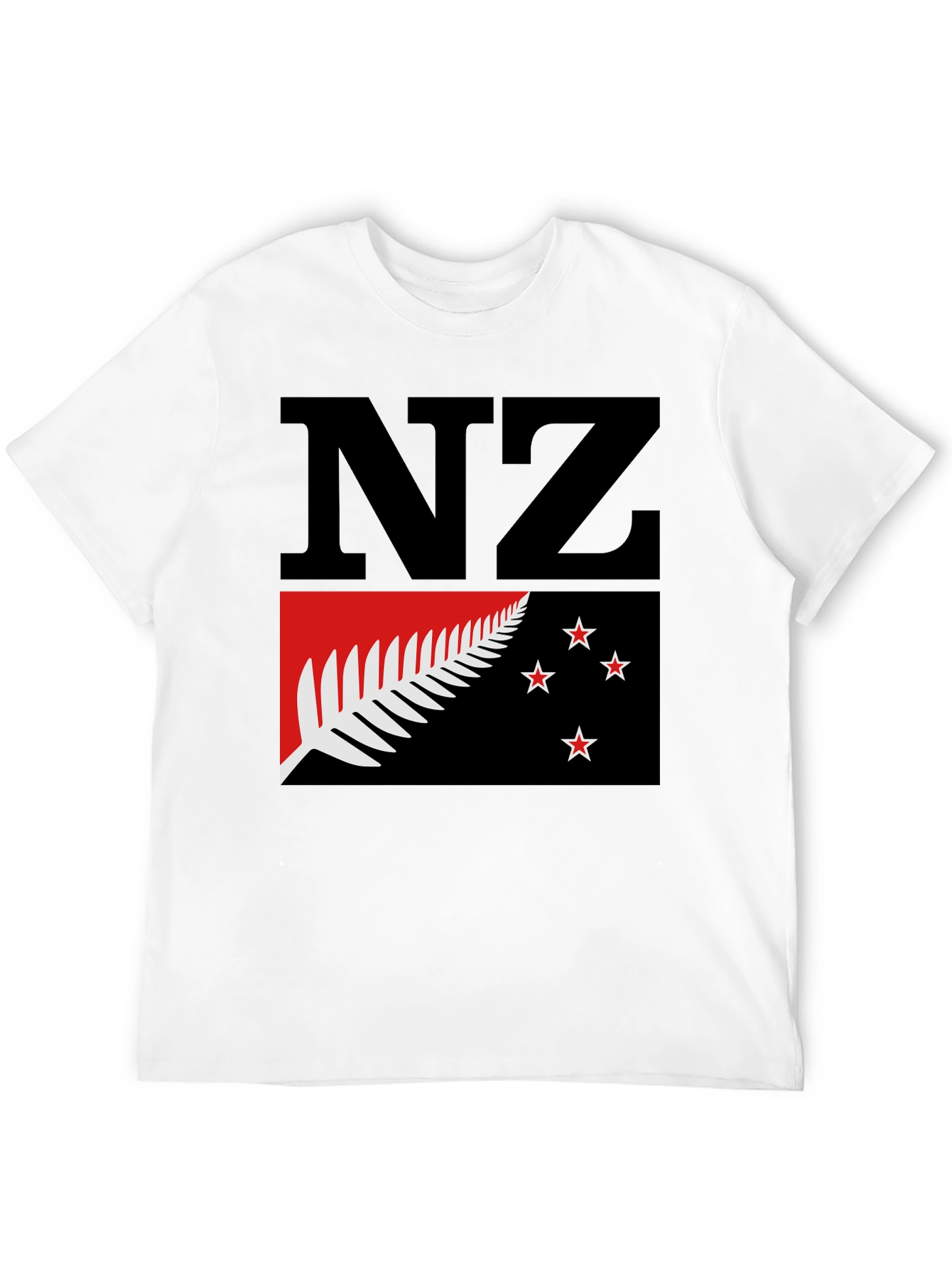 NZ Flag Graphic Tee - Black Cotton T-Shirt