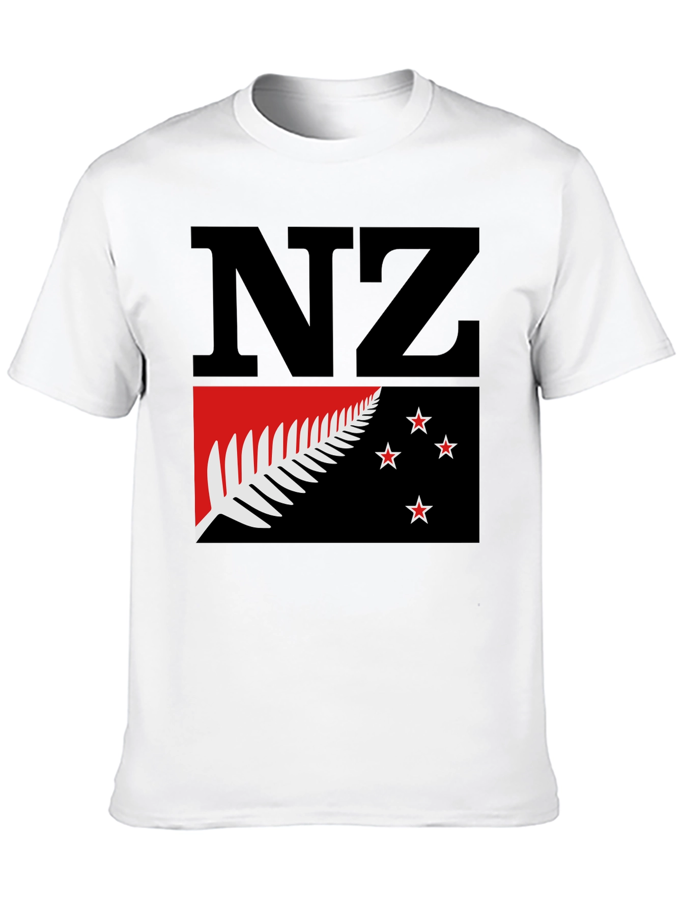 NZ Flag Graphic Tee - Black Cotton T-Shirt