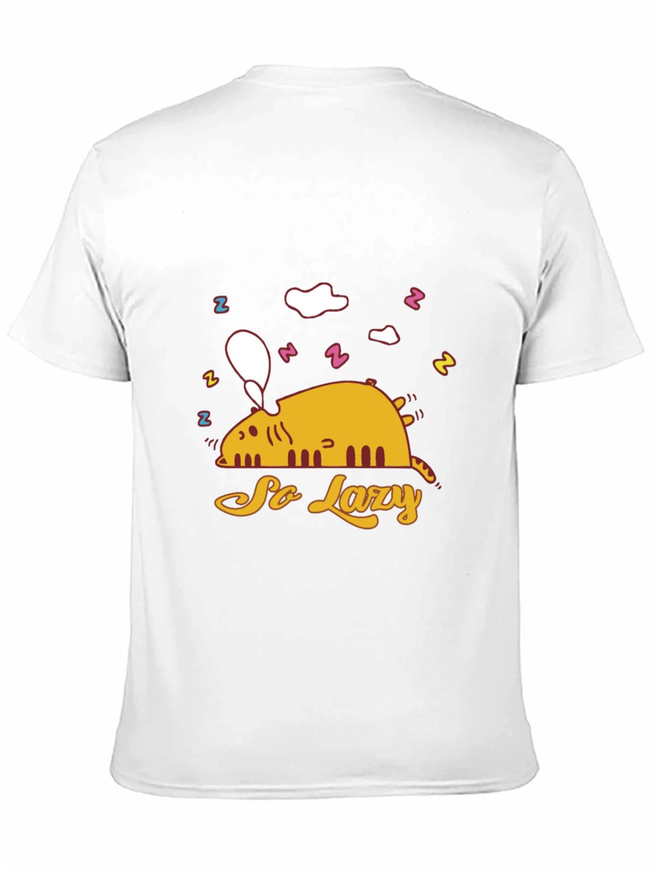 So Lazy Cat Graphic T-Shirt - Black Cotton Tee