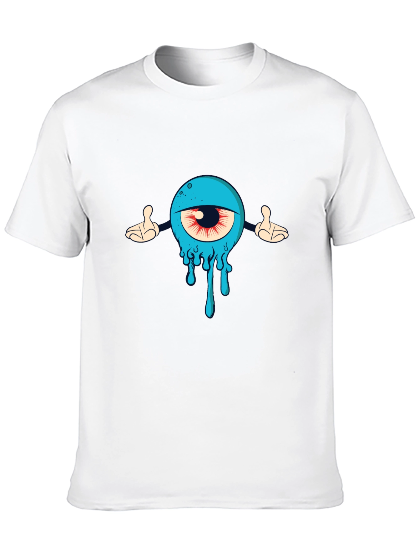 Mens Black T-Shirt with Cartoon Eye Design