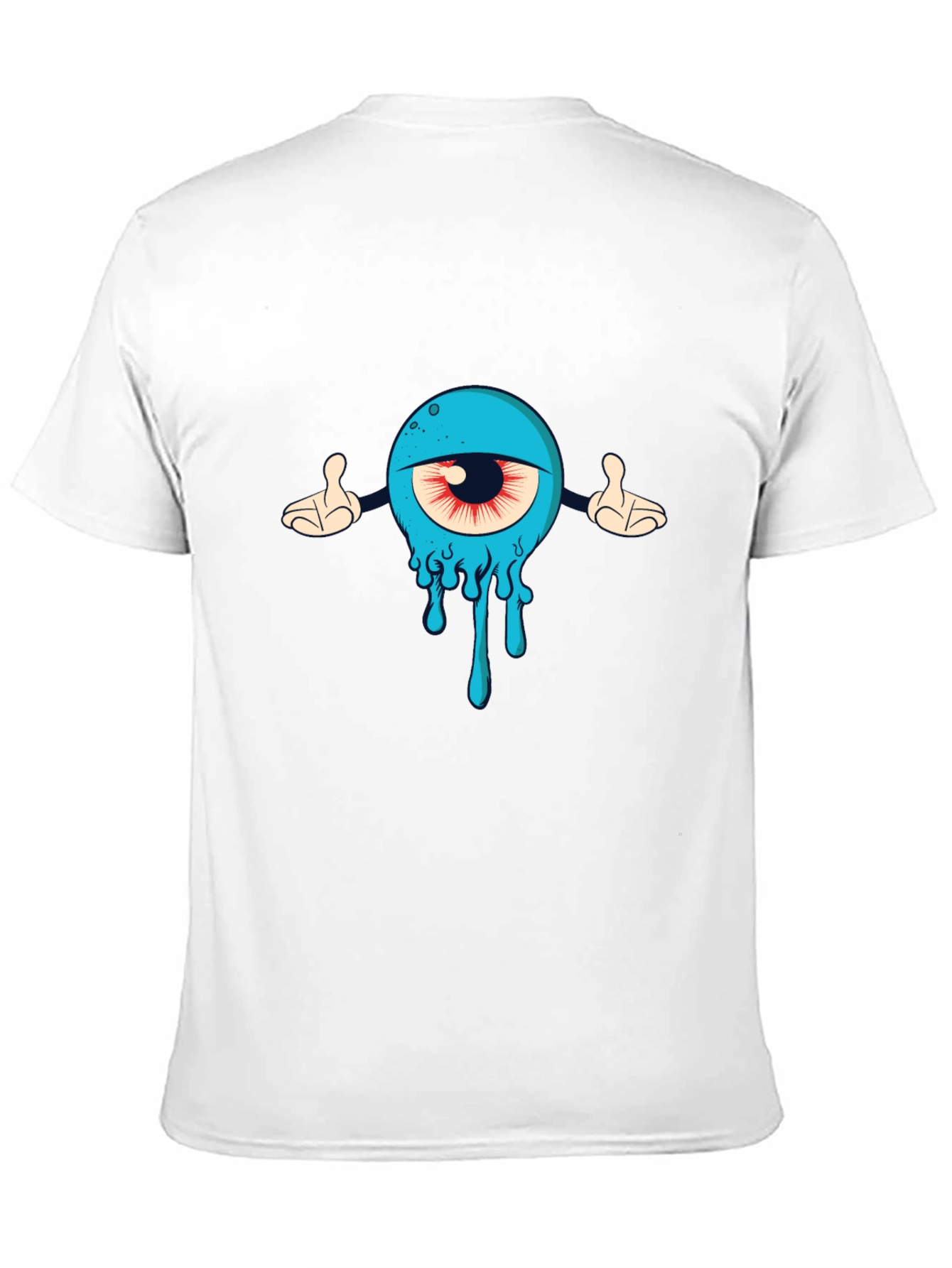 Mens Black T-Shirt with Cartoon Eye Design