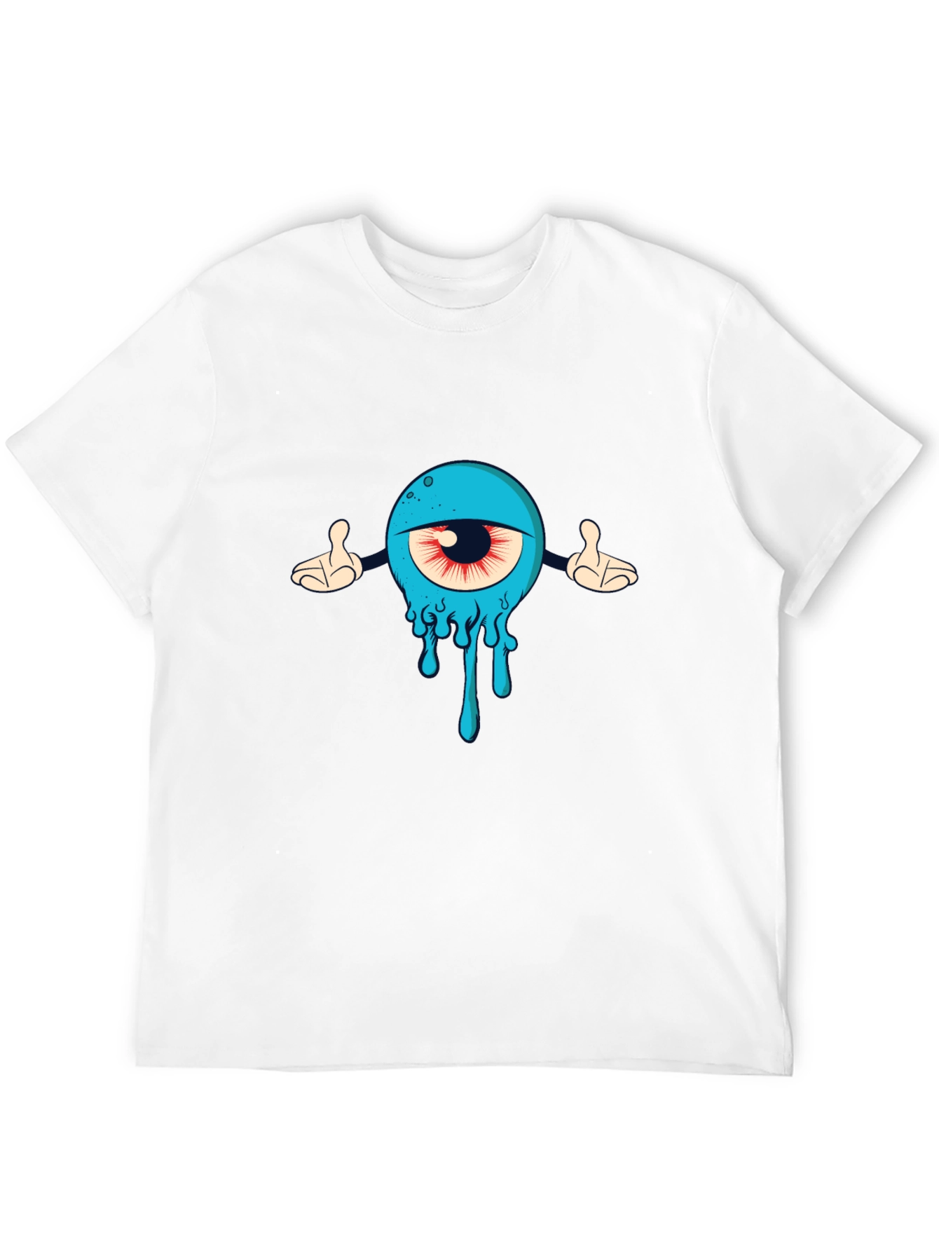 Mens Black T-Shirt with Cartoon Eye Design