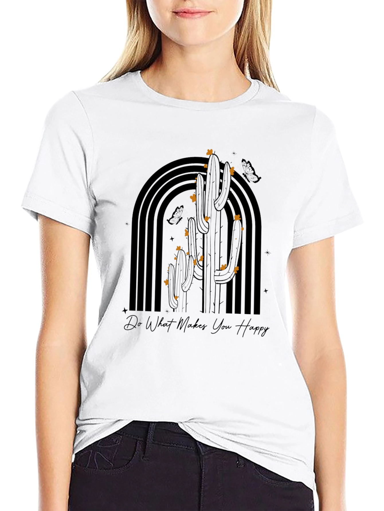 Cactus Graphic Tee - Do What Makes You Happy