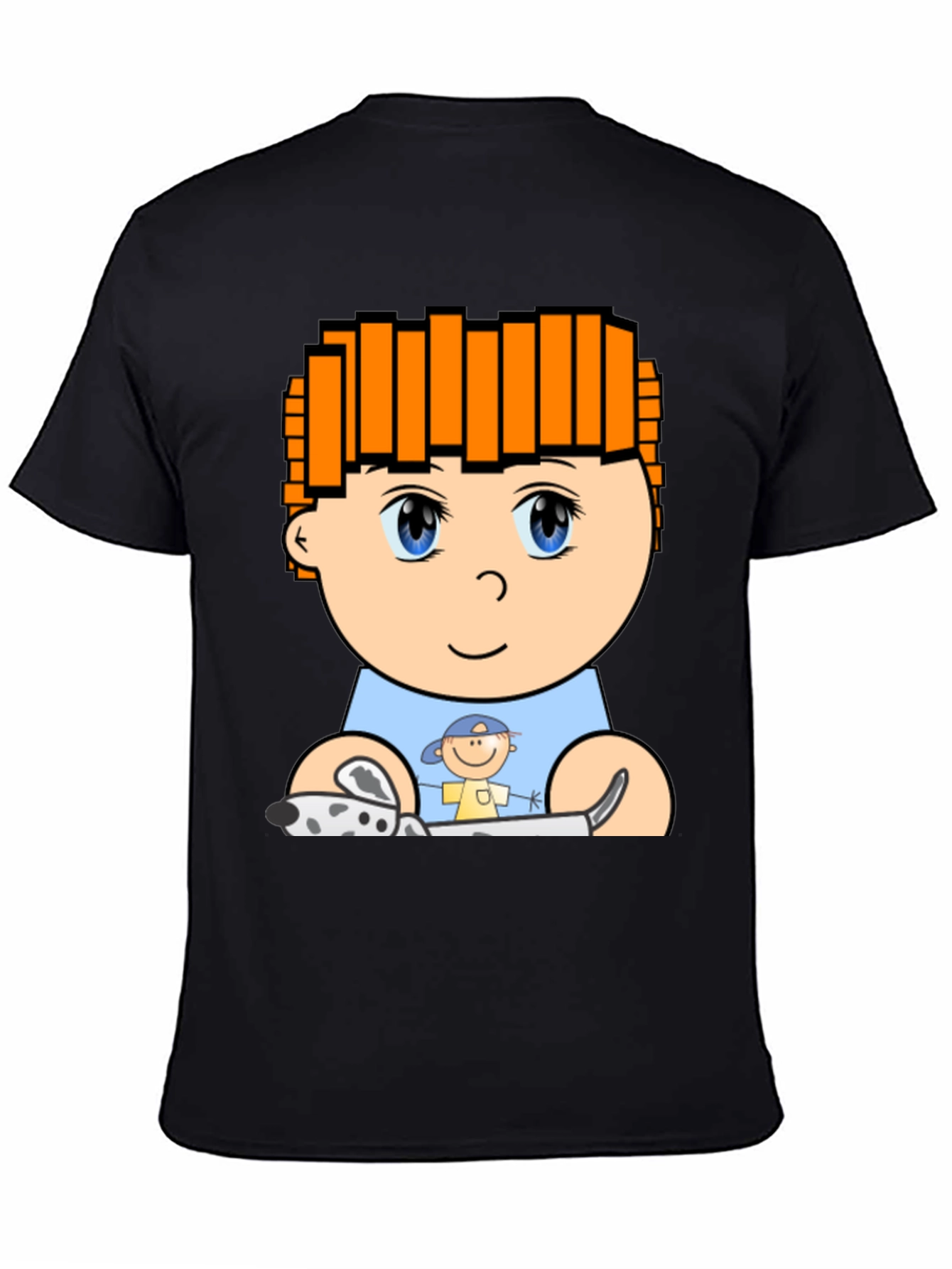 Cartoon Character T-Shirt: Black