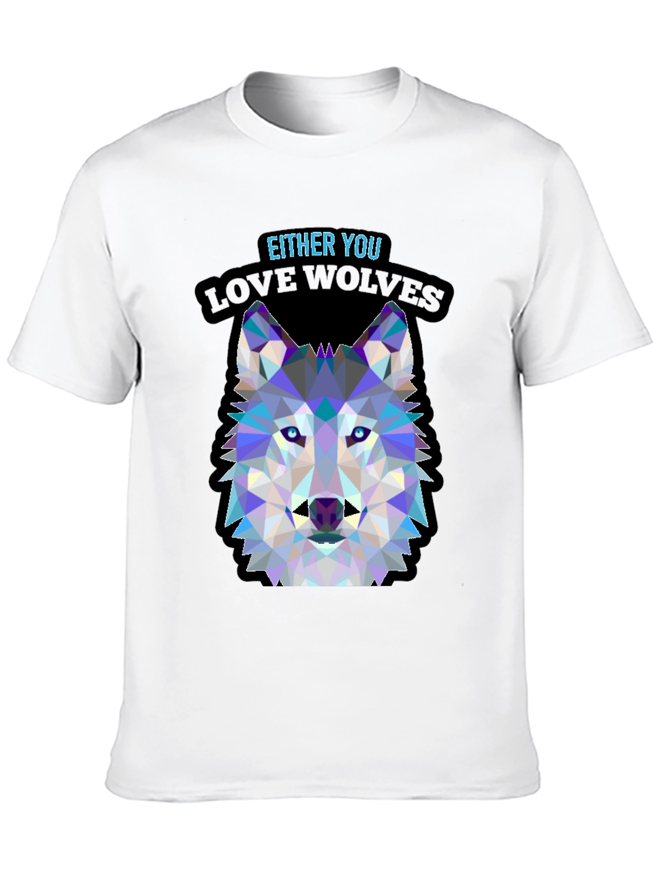 Geometric Wolf Head T-Shirt