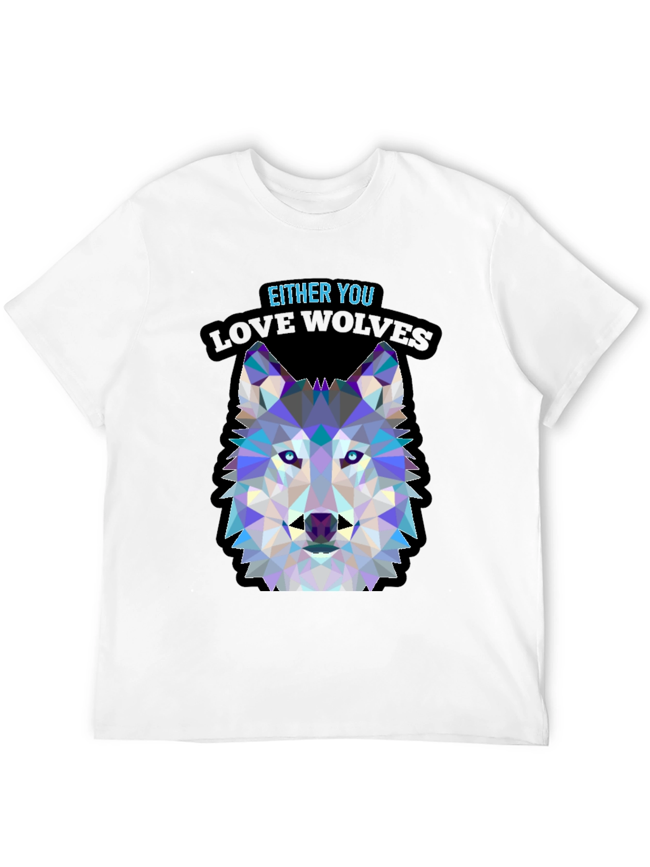 Geometric Wolf Head T-Shirt