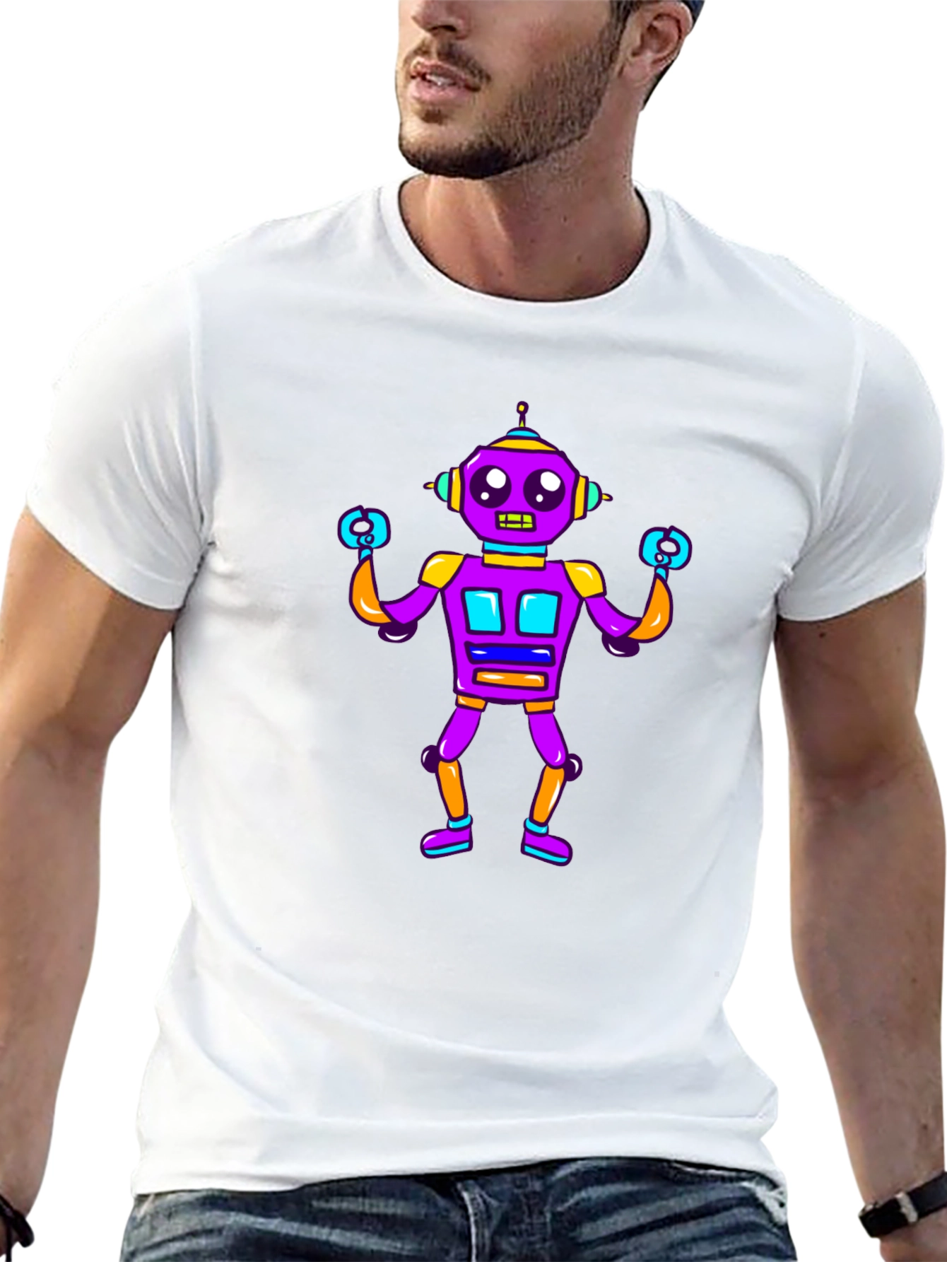 Fun Robot Graphic T-Shirt