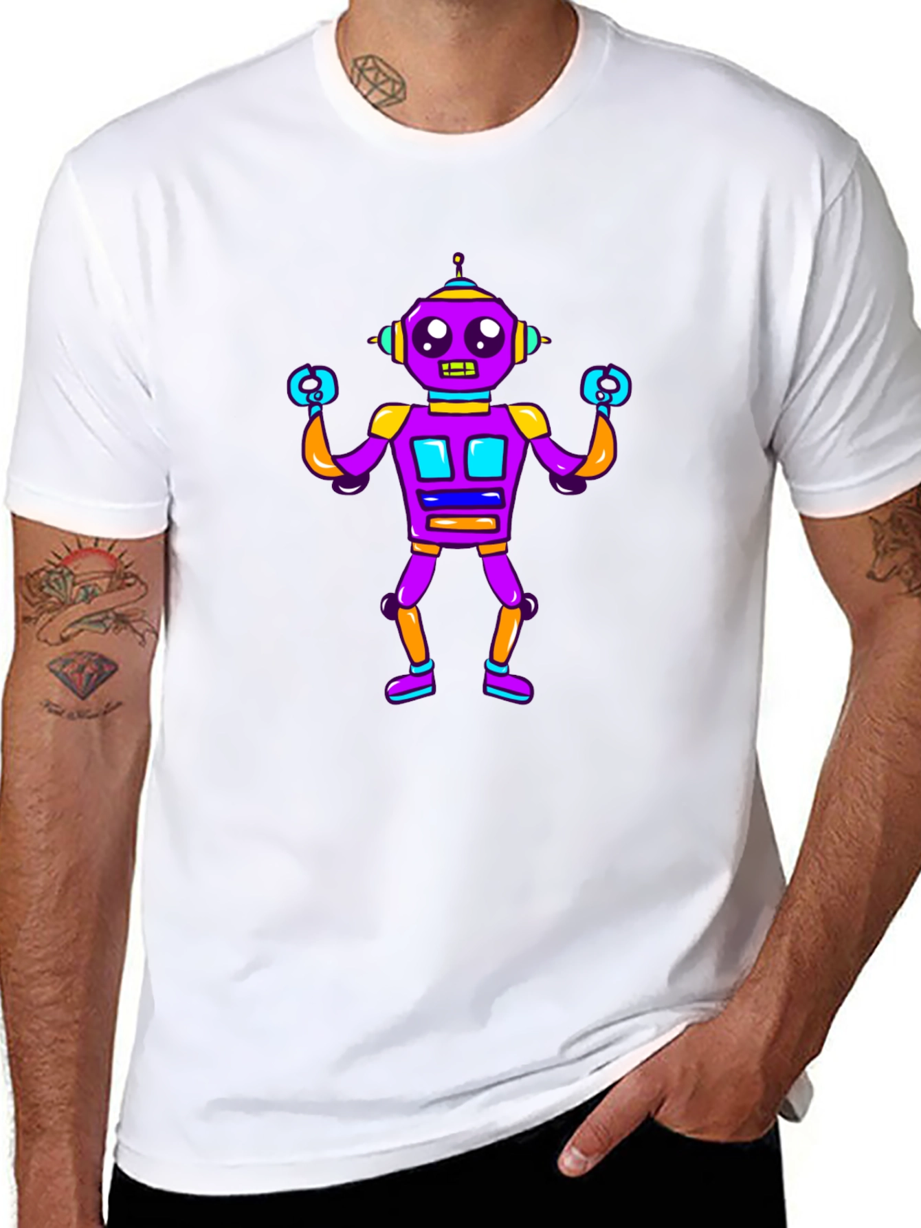 Fun Robot Graphic T-Shirt