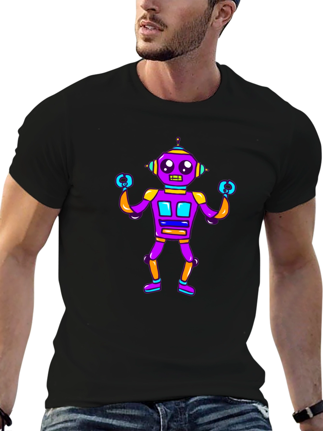 Fun Robot Graphic T-Shirt