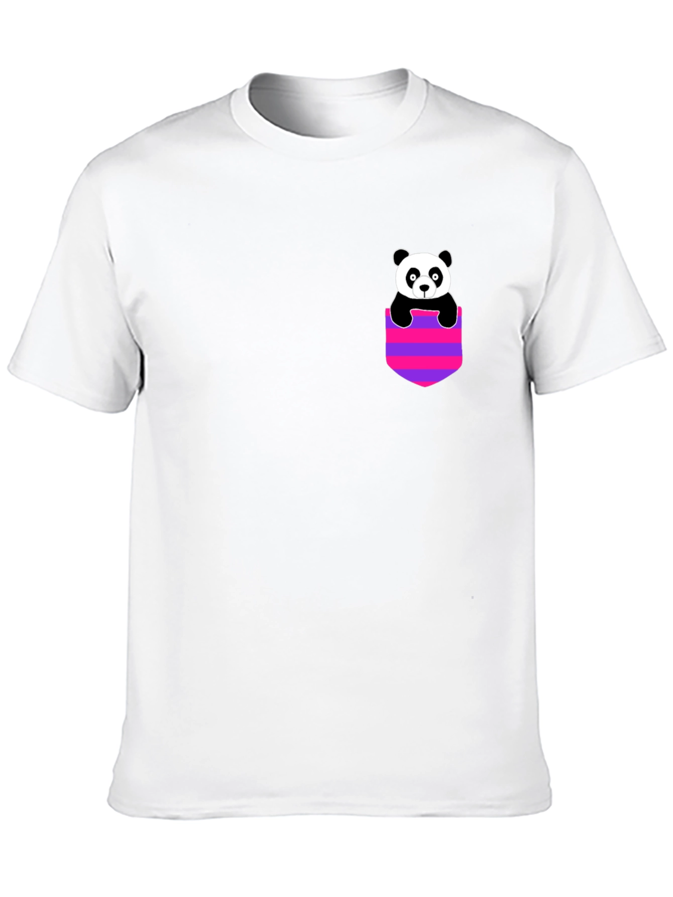 Panda Pocket Graphic T-Shirt - Black Crew Neck